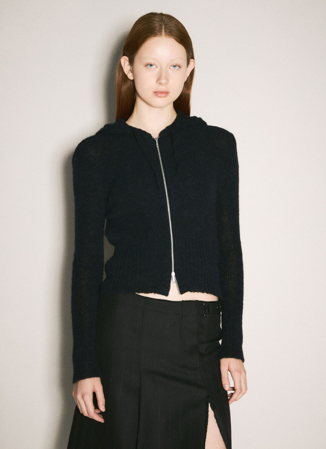 OUR LEGACY Compact Hooded Zip-up Cardigan - Woman Knitwear Black Fr - 40
