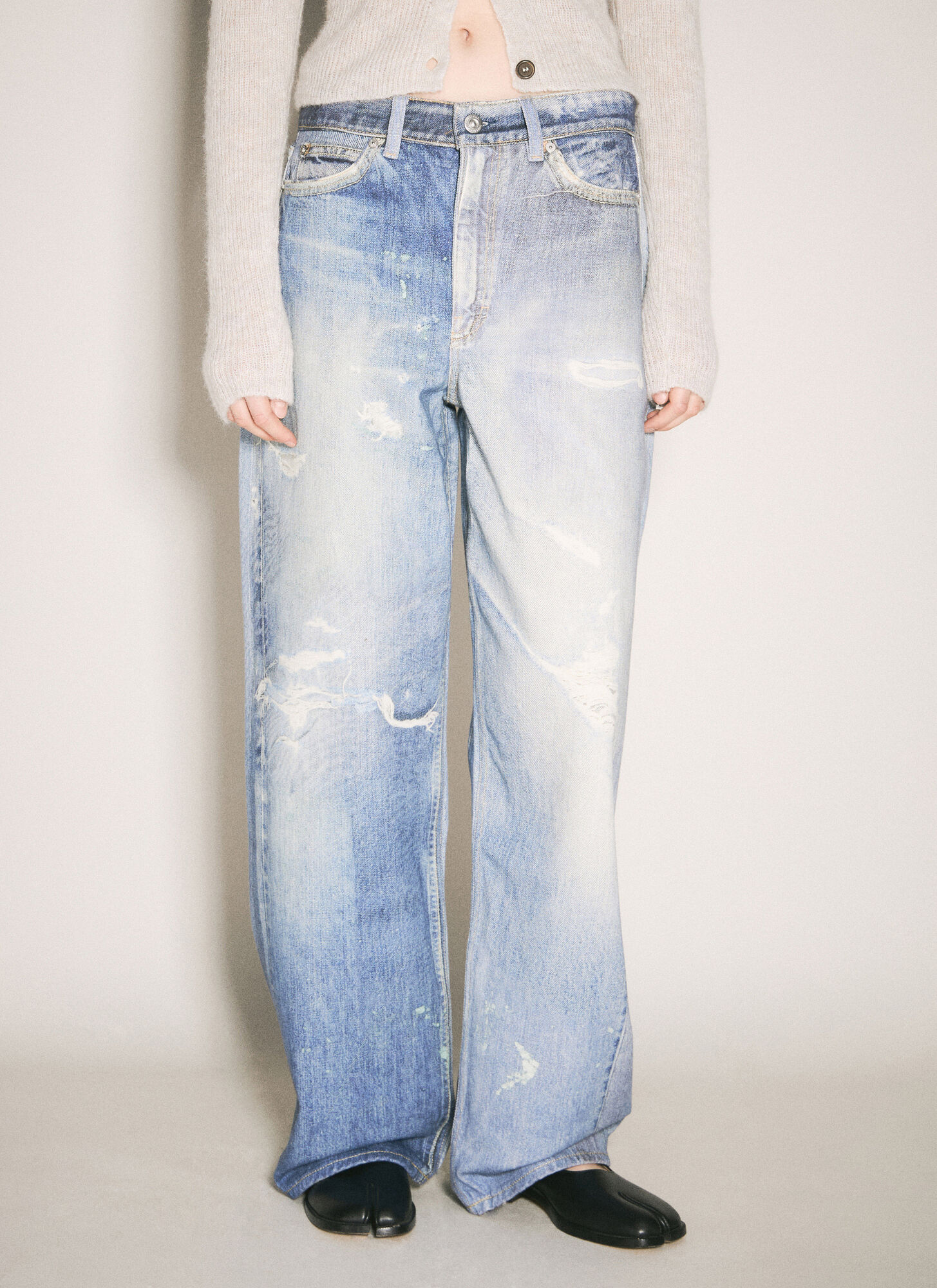 Our Legacy Women's Blue Full Cut Digital Print Jeans - Woman Jeans Fr - 40