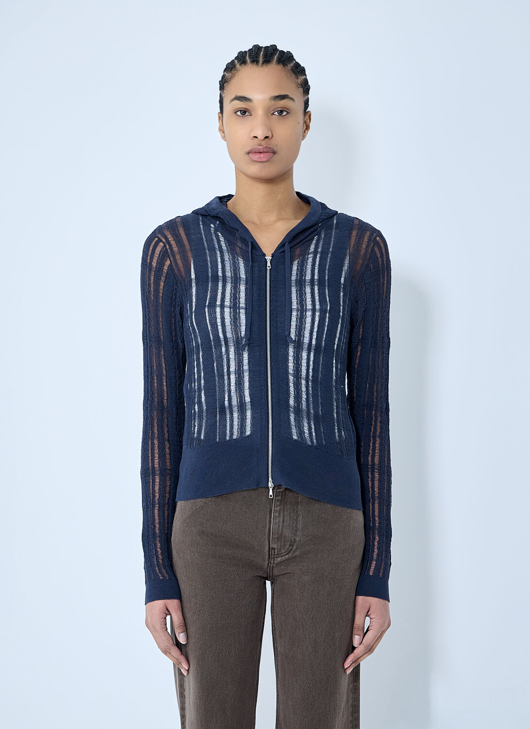 Our Legacy Compact Hooded Cardigan In Blue