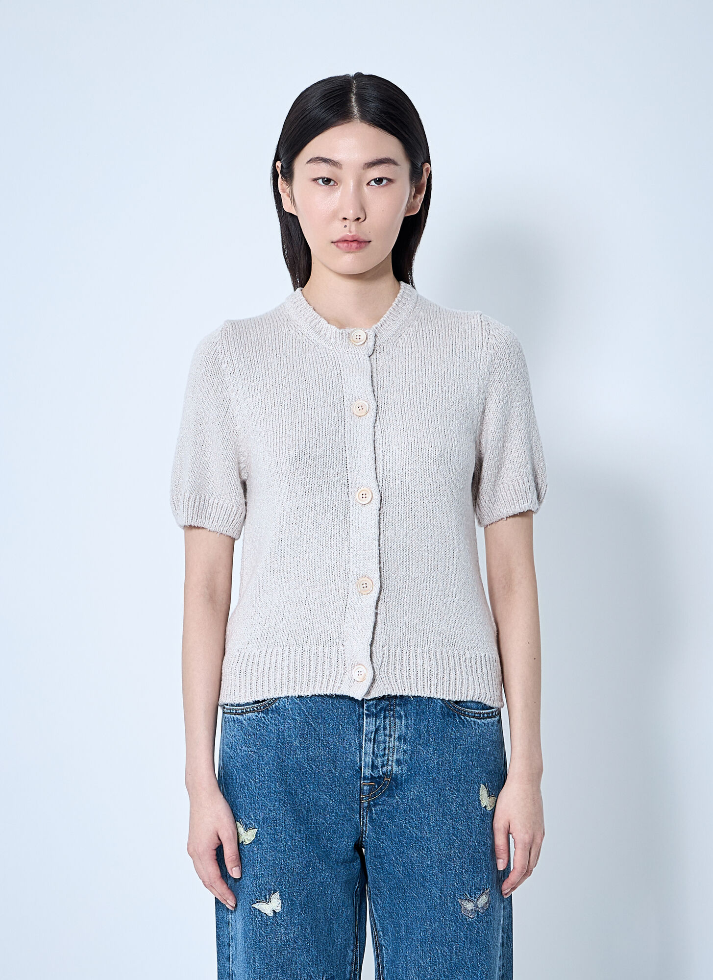 Our Legacy Shrunken Cardigan In Beige