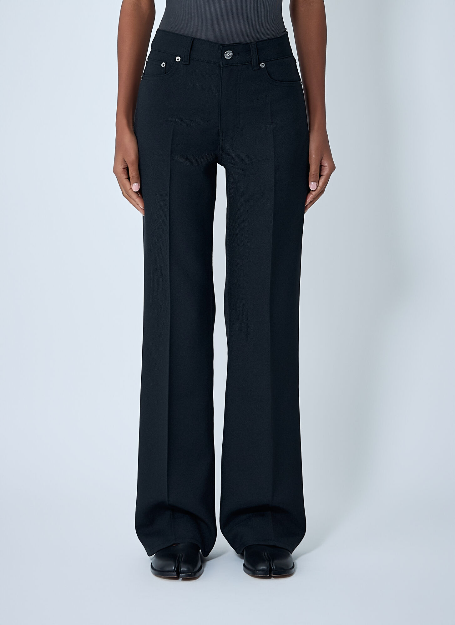 Our Legacy Permanent Crease Boot Cut Pants In Black