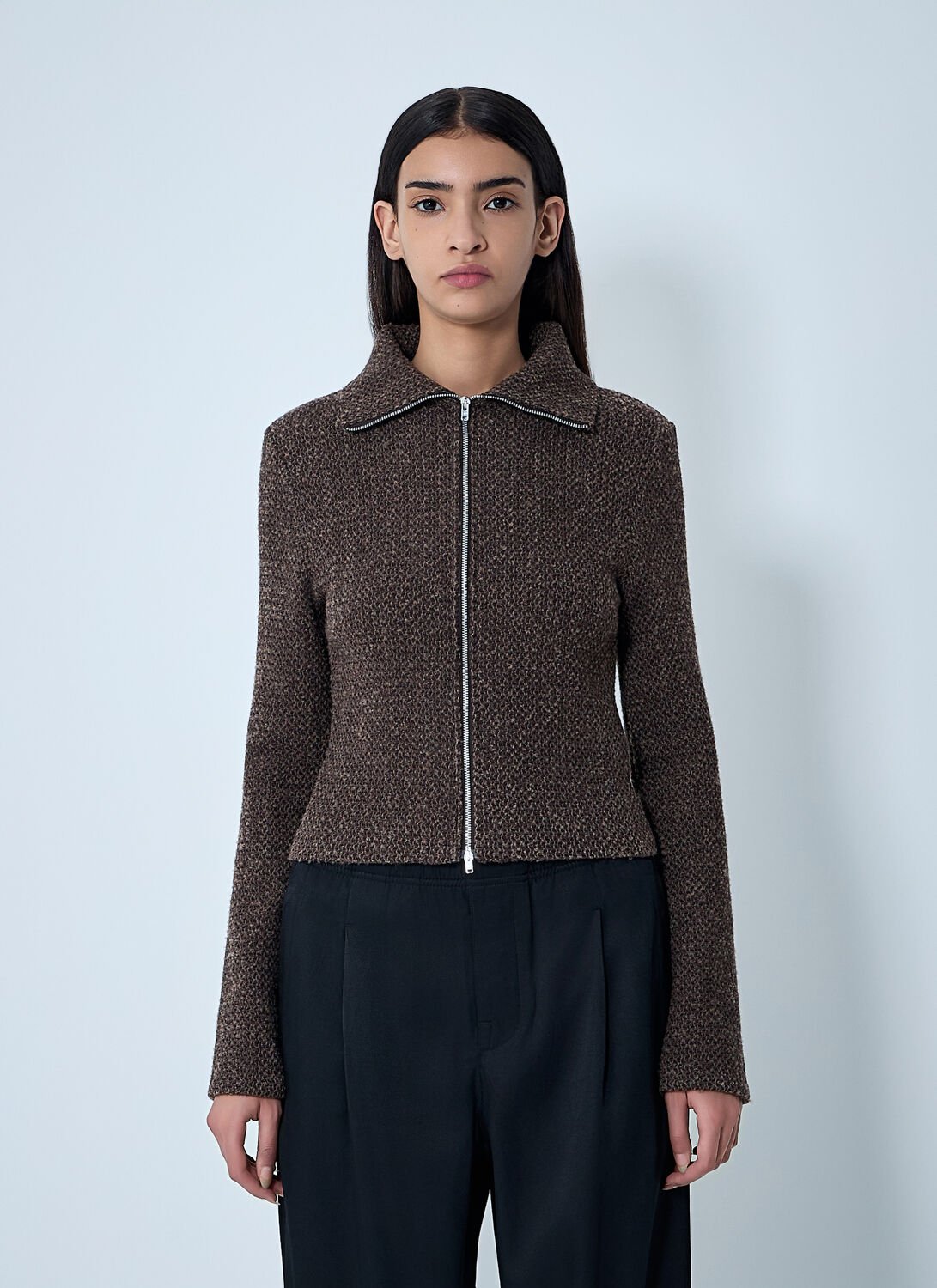 Our Legacy Knit Zip-up Sweater In Brown