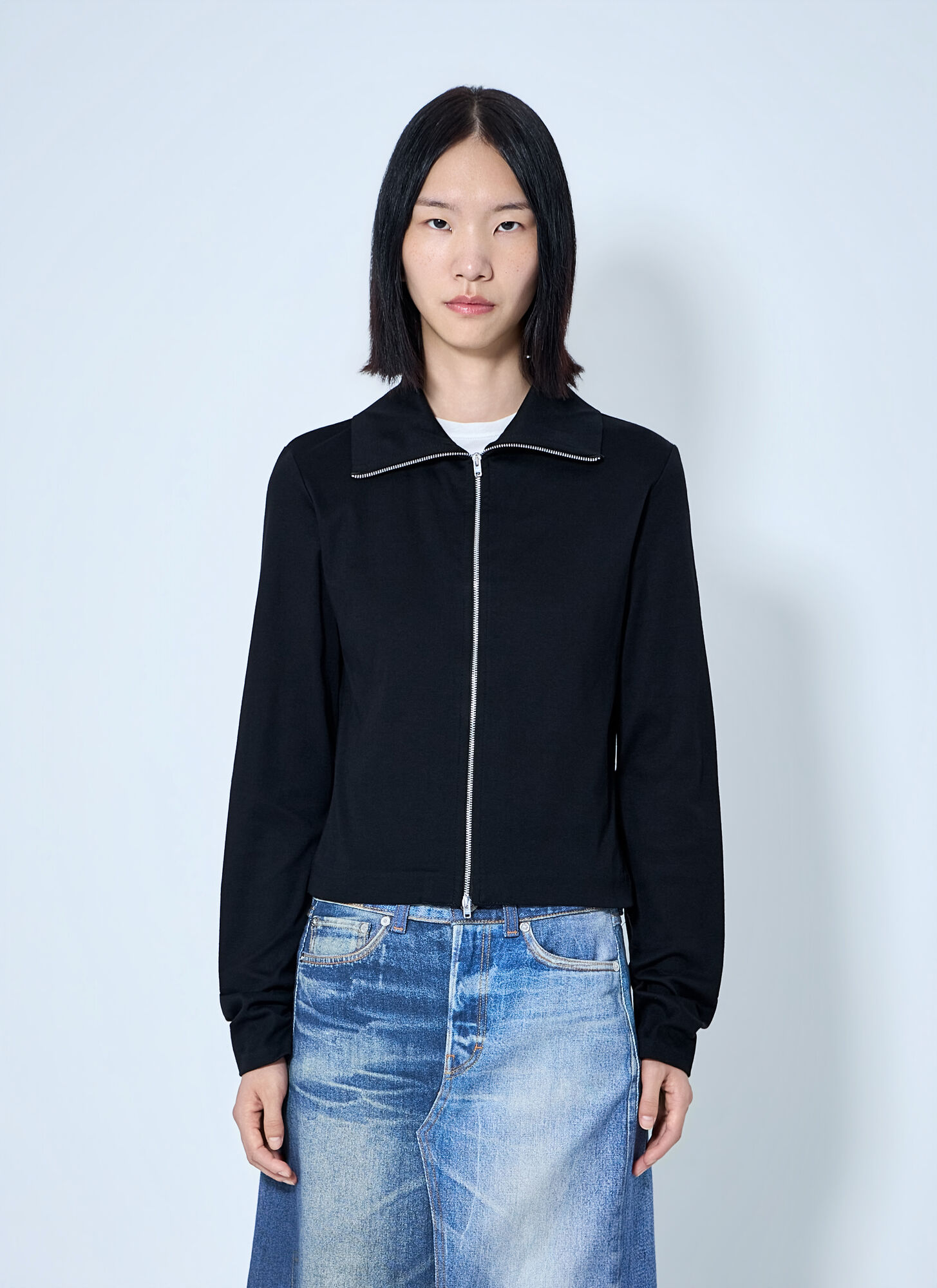 Our Legacy Women's Black Slim Zip Longsleeve Top - Woman Knitwear Fr - 36
