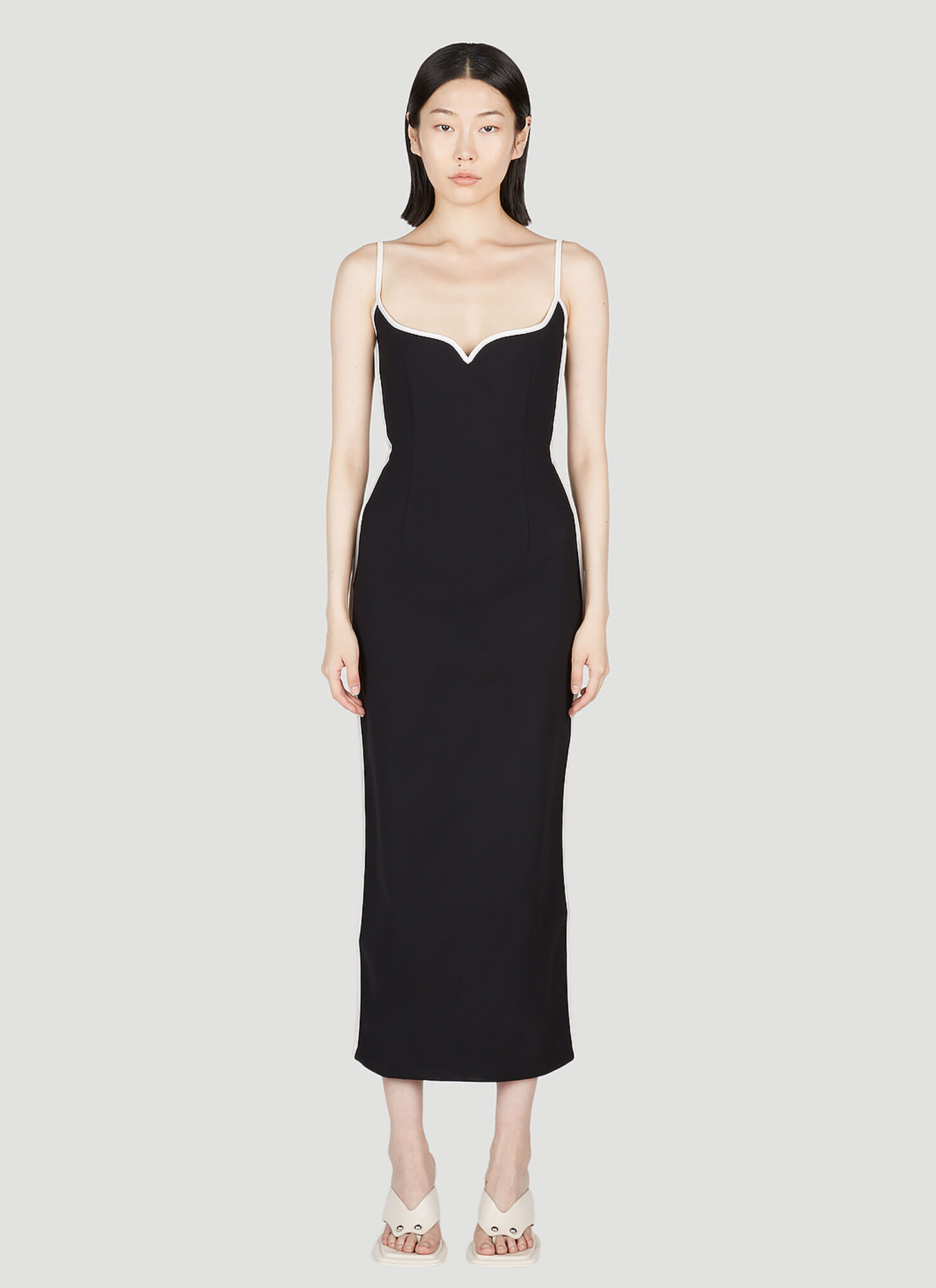 Paris Georgia Sweatheart-neck Maxi Dress In Black