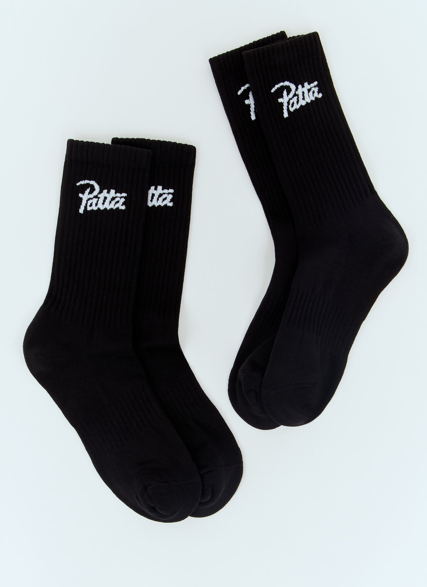 Patta Set Of Two Script Logo Sport Socks In Black