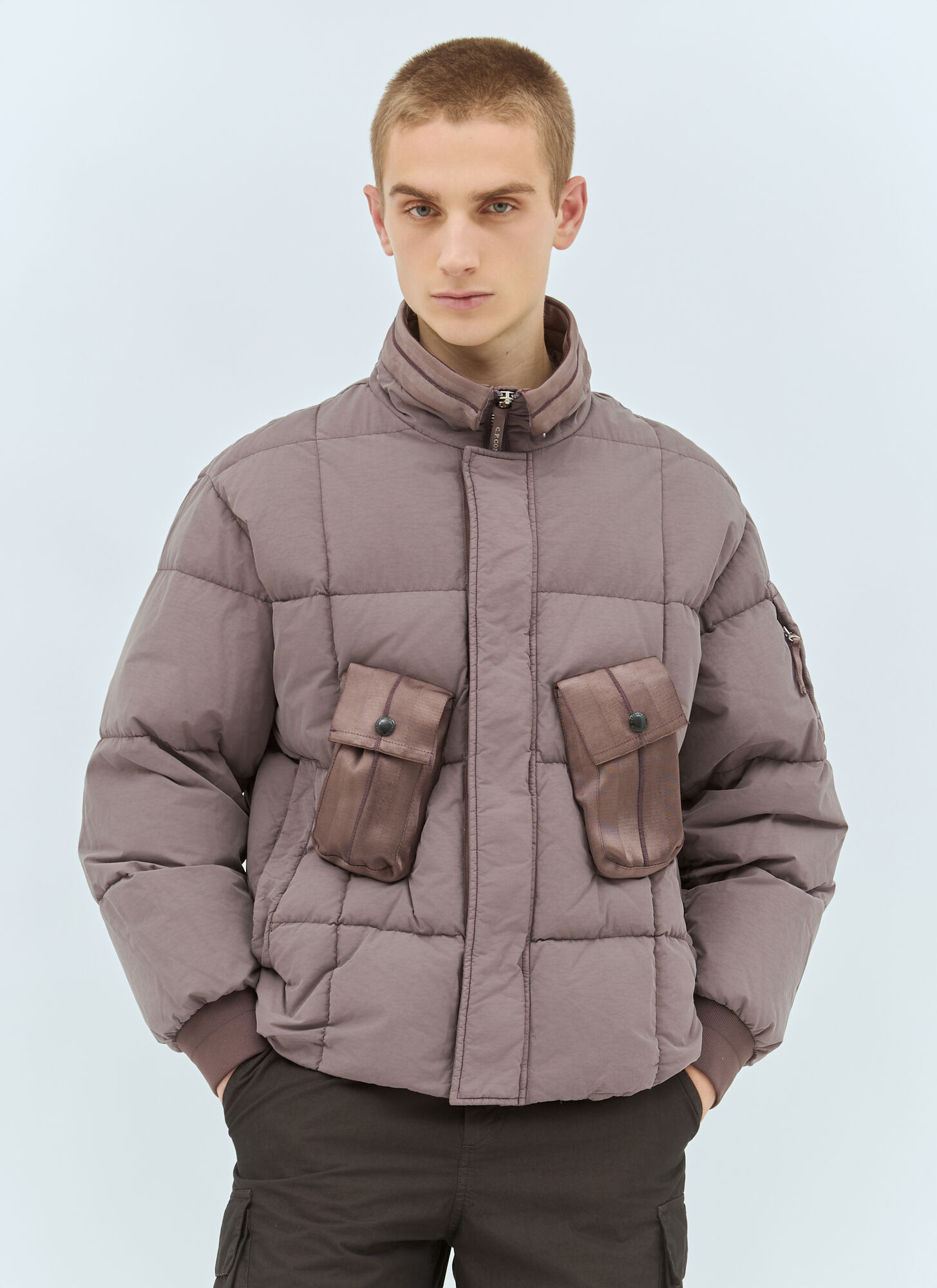 C.p. Company Men Matte Puffer Jacket In Purple