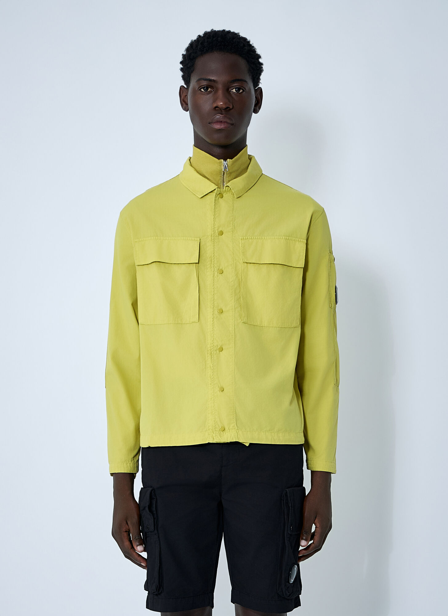C.p. Company Men Cotton Overshirt In Green