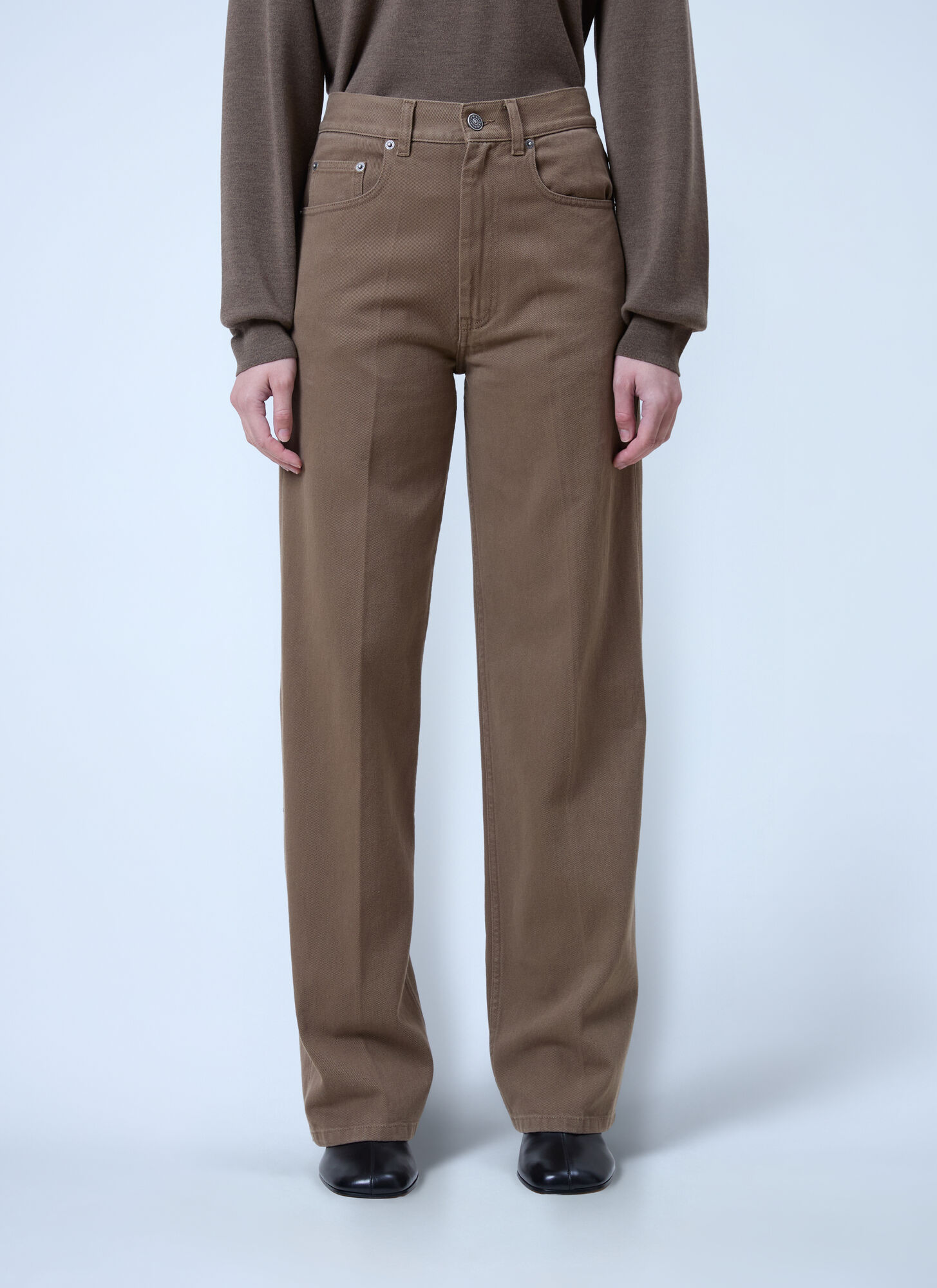 Phoebe Philo Donna Khaki - Zip Jeans, Size: Fr - 40