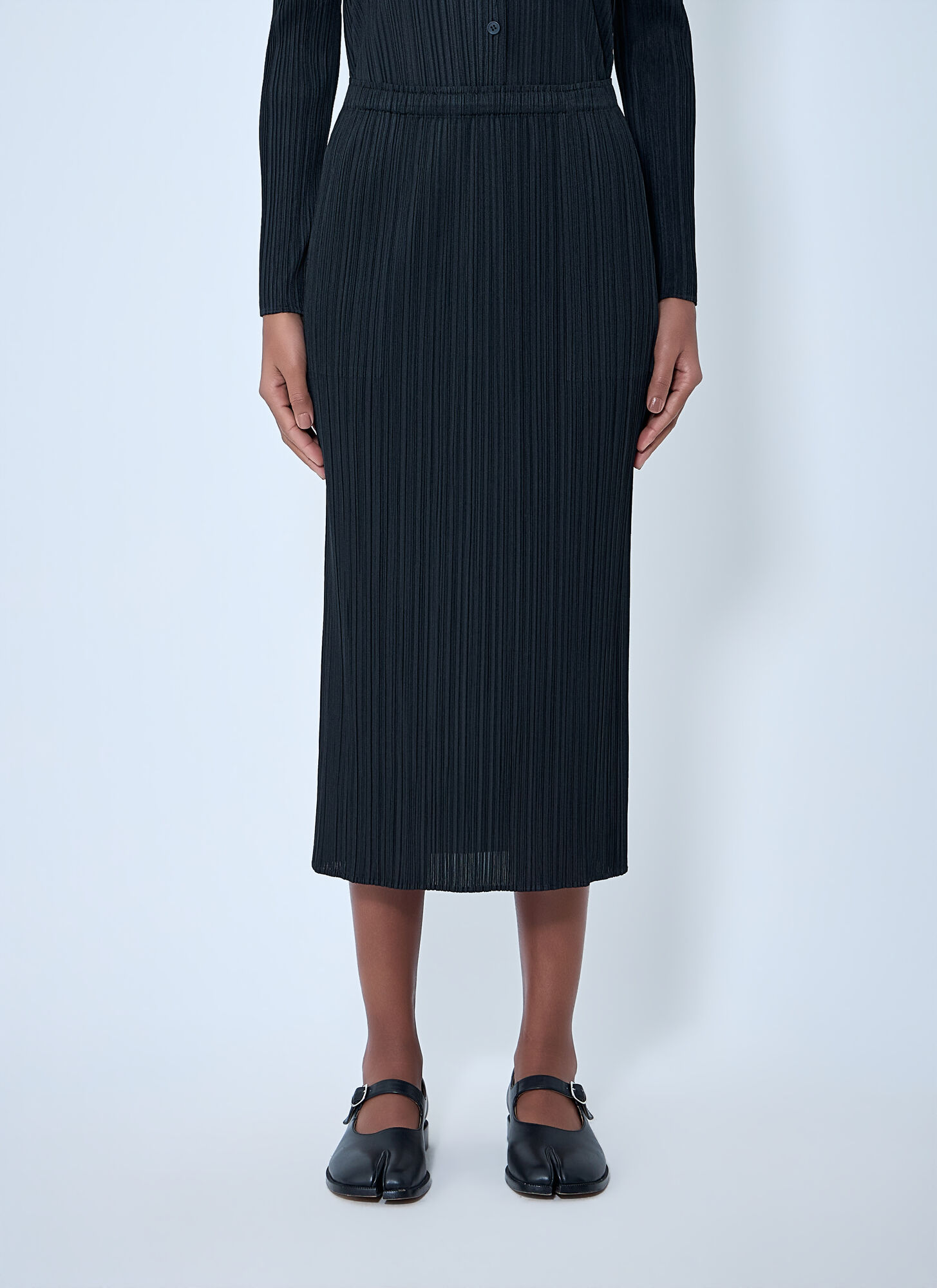 Pleats Please Issey Miyake Women's Black Pleated Midi Skirt - Woman Skirts 1