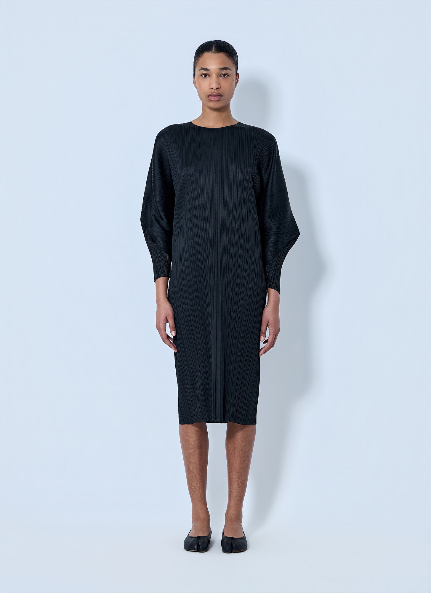 Pleats Please Issey Miyake Women's Black Pleated Midi Dress - Woman Dresses 3
