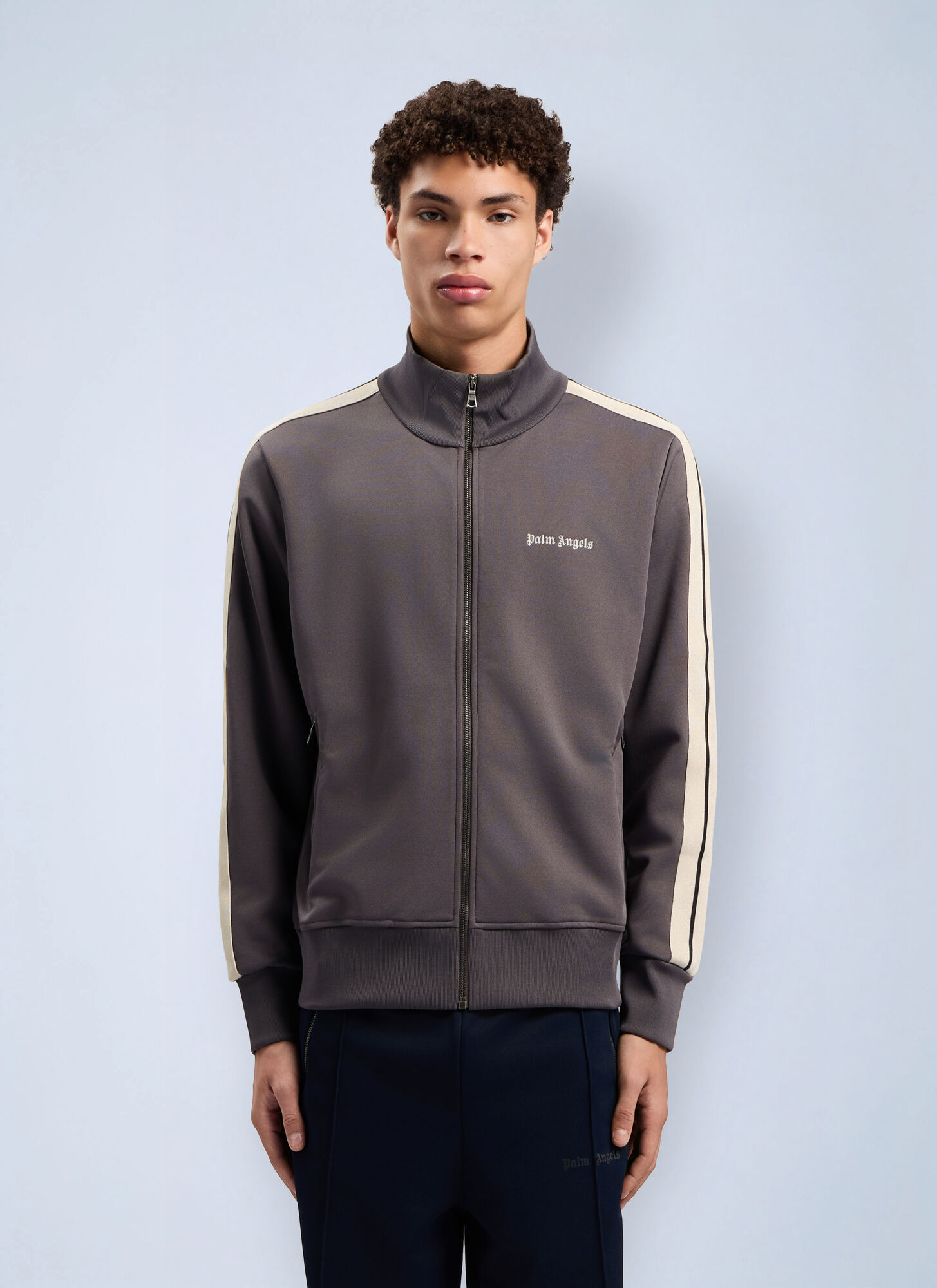 Palm Angels Men's Grey Classic Logo Track Jacket - Man Jackets Xs