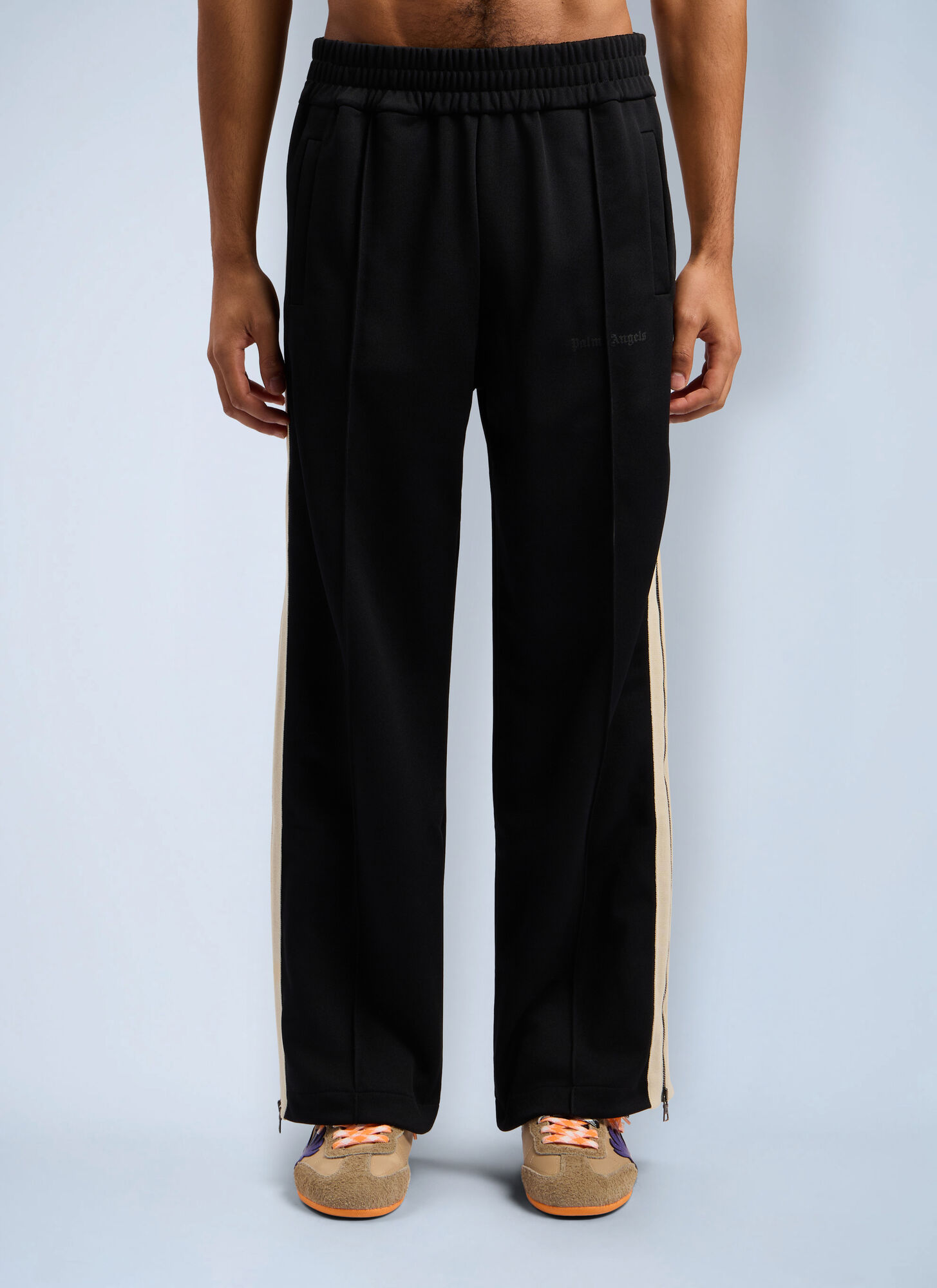 Palm Angels Men's Black Performance Zip-Up Track Pants - Man Track Pants Xs