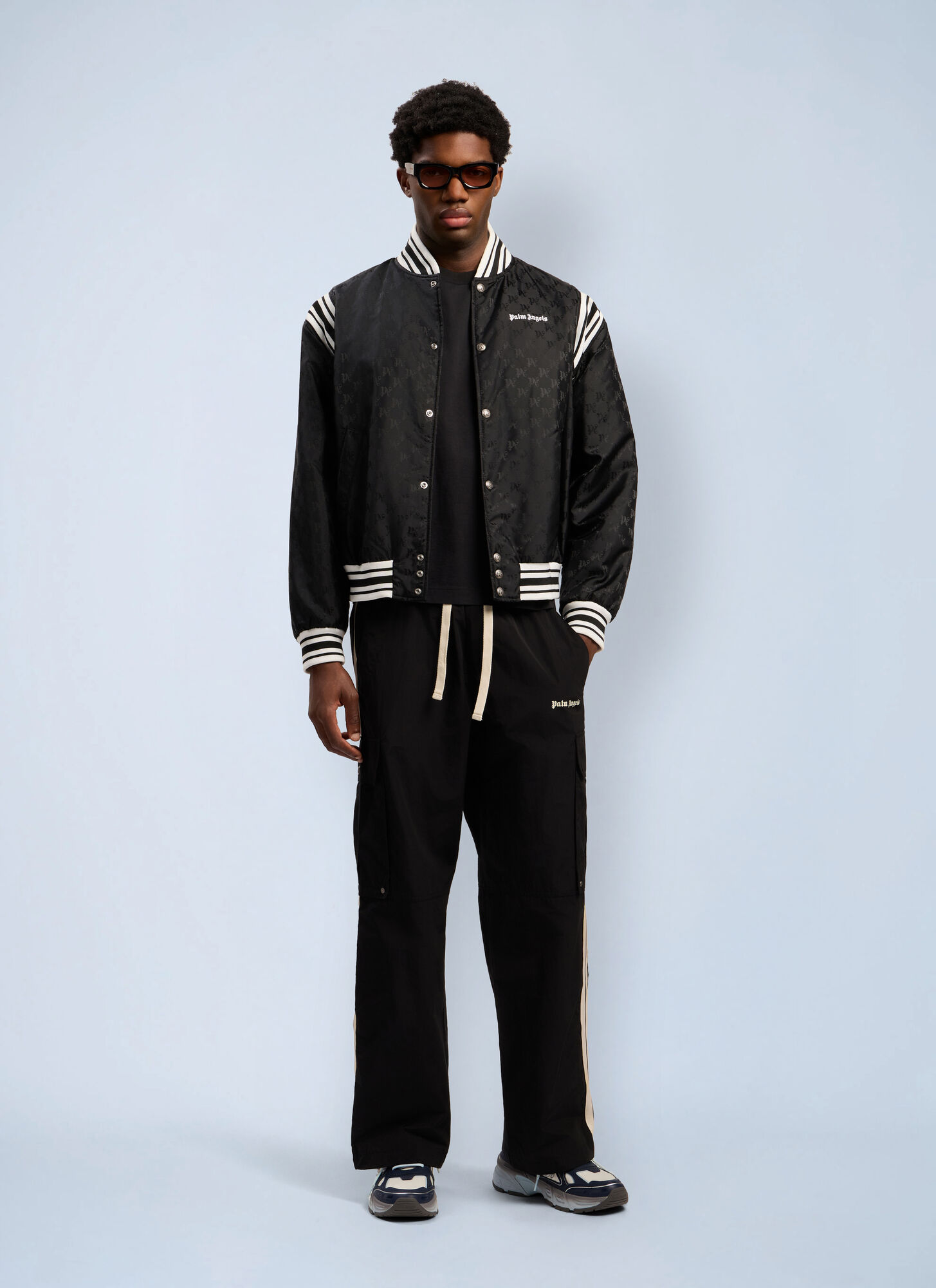  Palm Angels Palm Angels Monogram Jacquard Bomber Jacket - Mann Jacken Black It - 46 