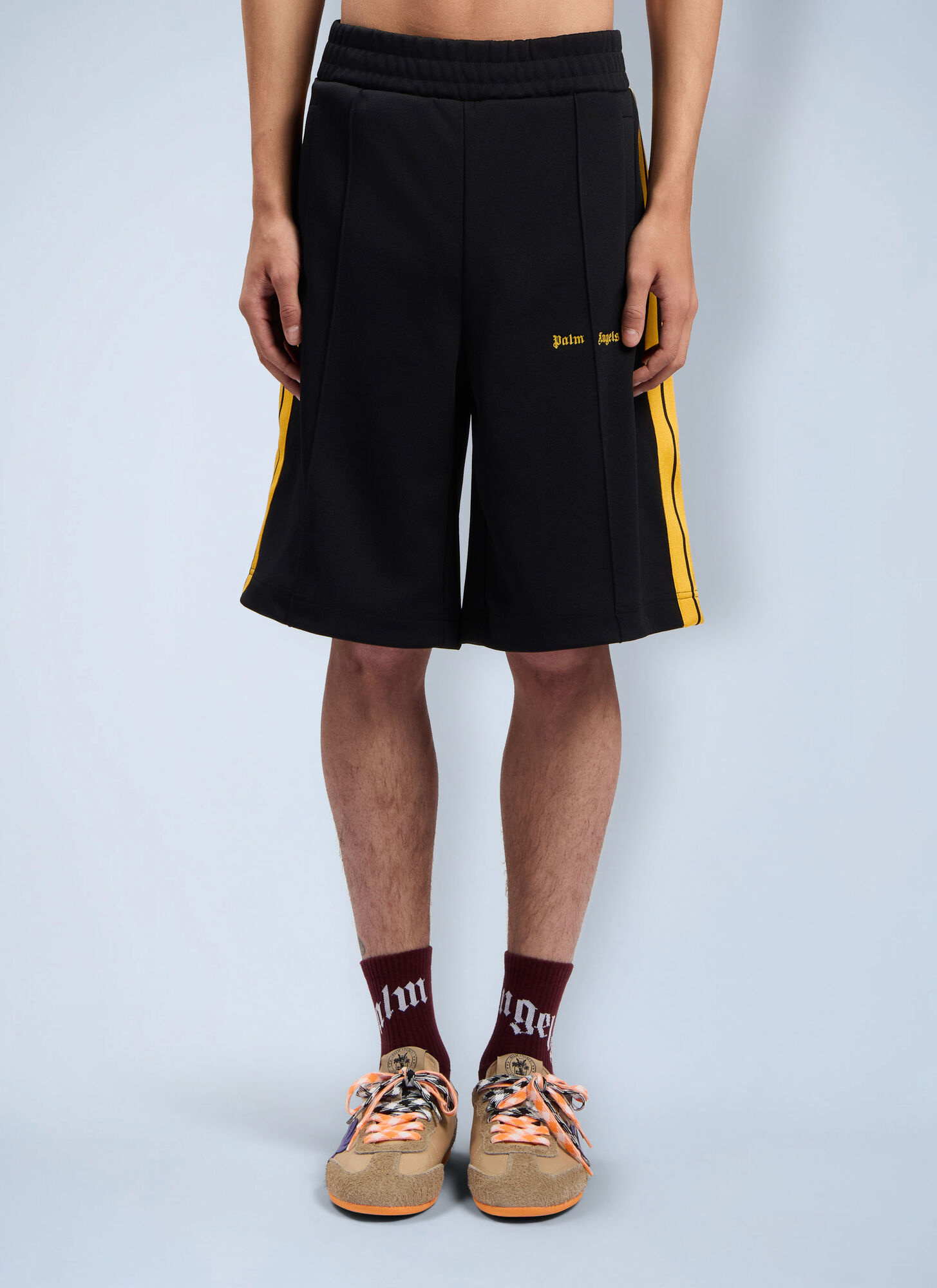 Palm Angels Men's Black Classic Logo Track Shorts - Man Shorts L