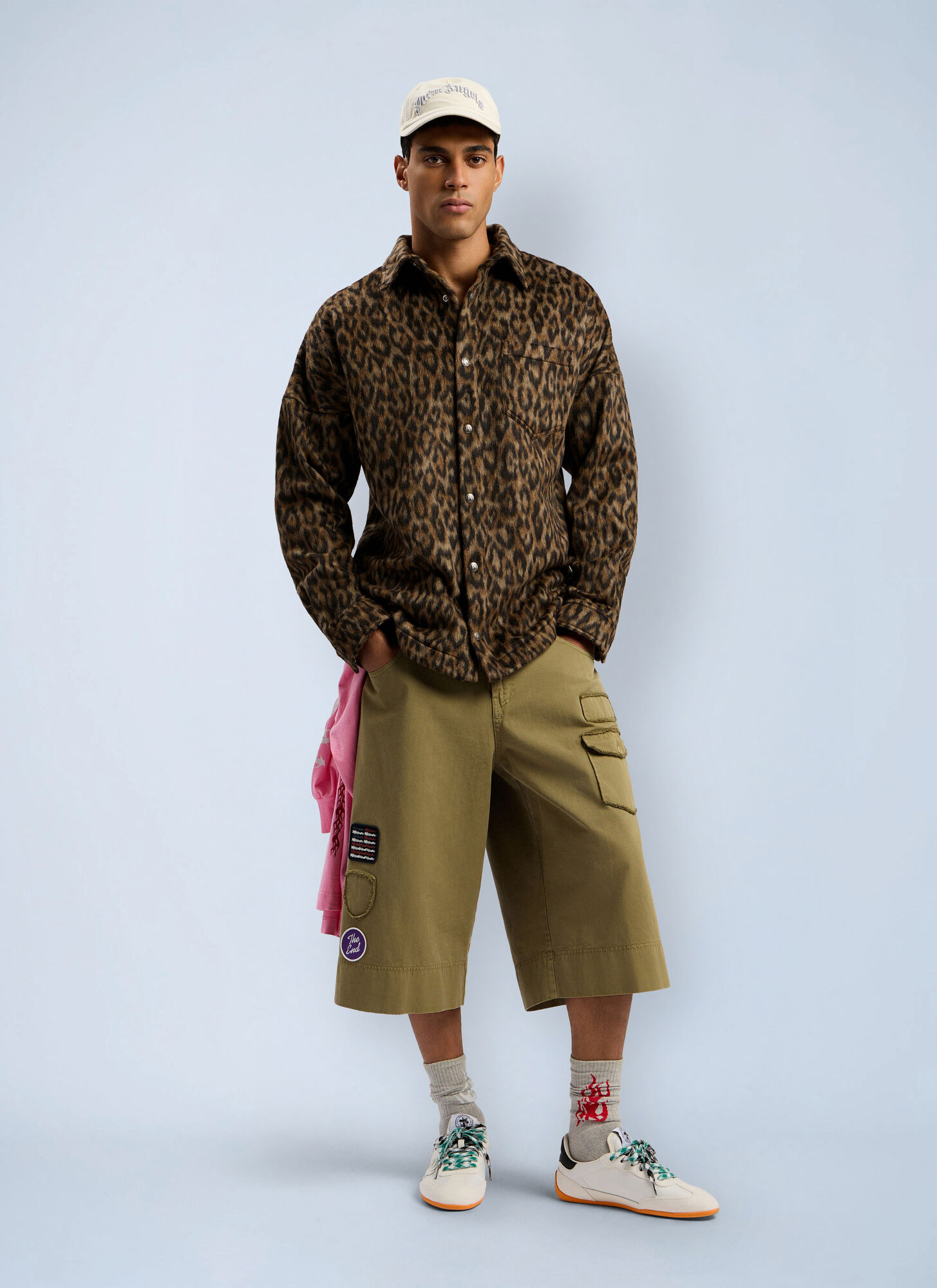 Palm Angels Palm Angels Military Patch Bermuda Shorts - Mann Shorts Green It - 52 