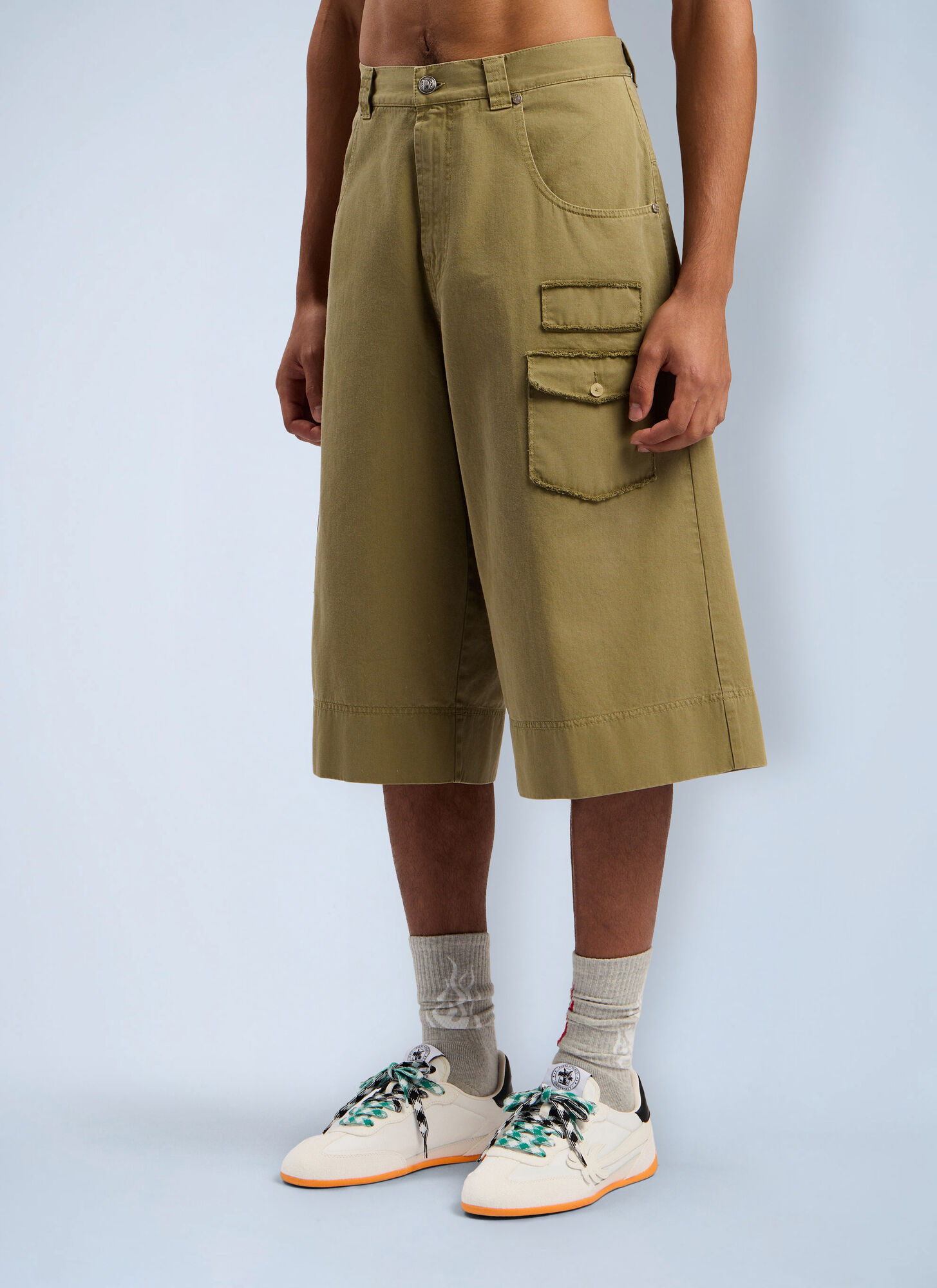  Palm Angels Palm Angels Military Patch Bermuda Shorts - Mann Shorts Green It - 52 