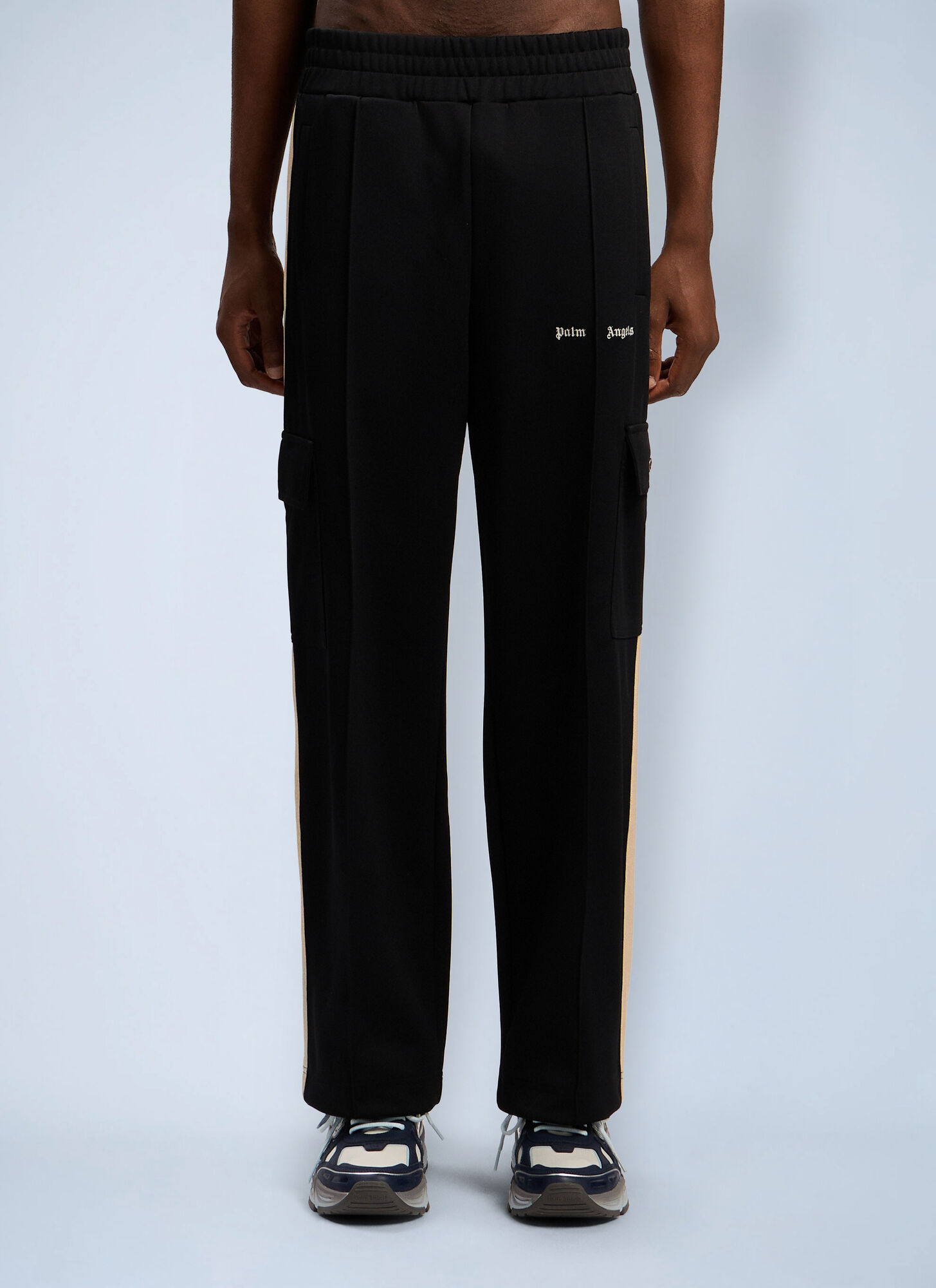 Palm Angels Men's Black Classic Logo Cargo Track Pants - Man Track Pants Xxs