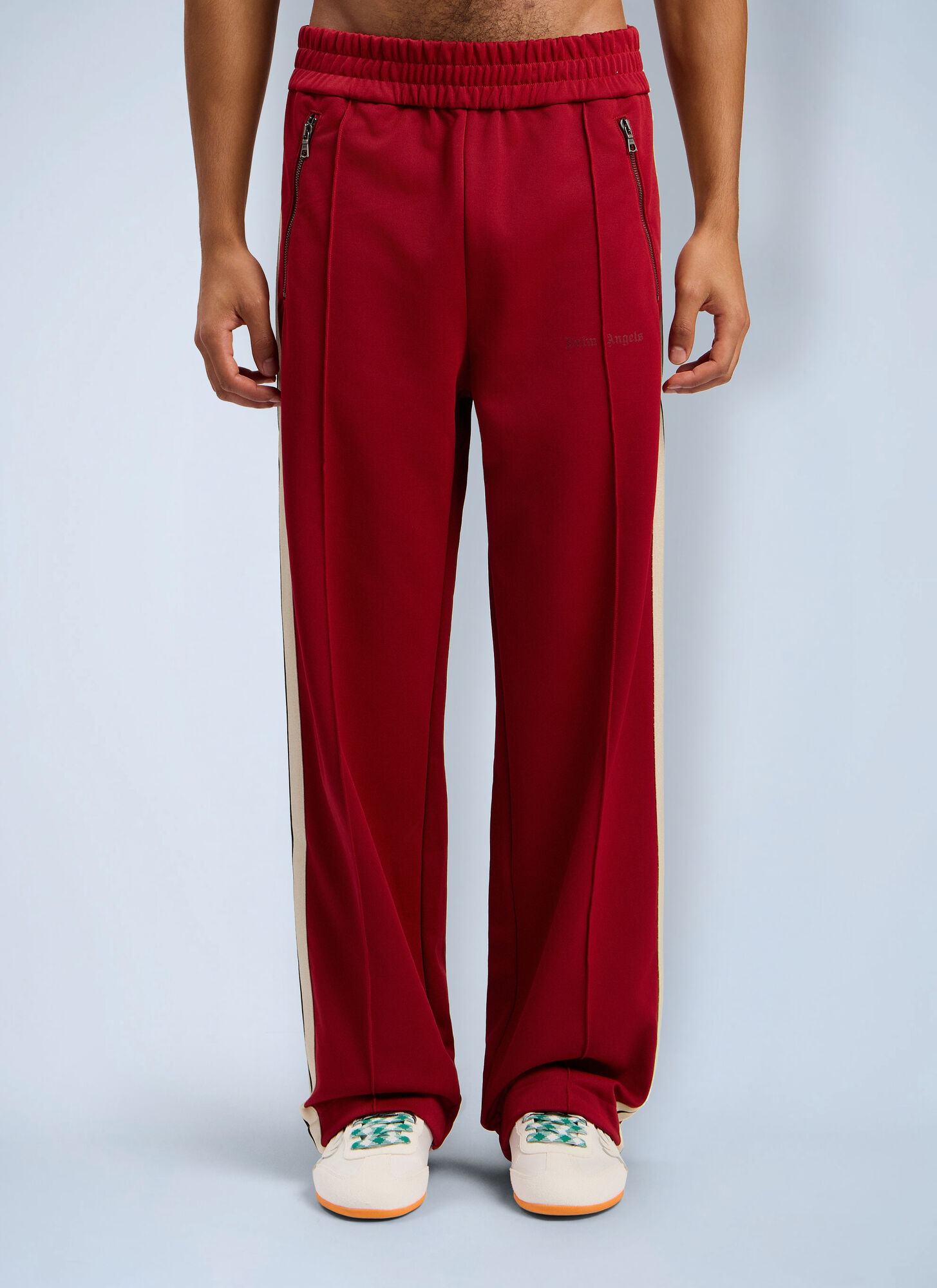 Palm Angels Men's Red Classic Logo Zip-Up Track Pants - Man Track Pants Xs