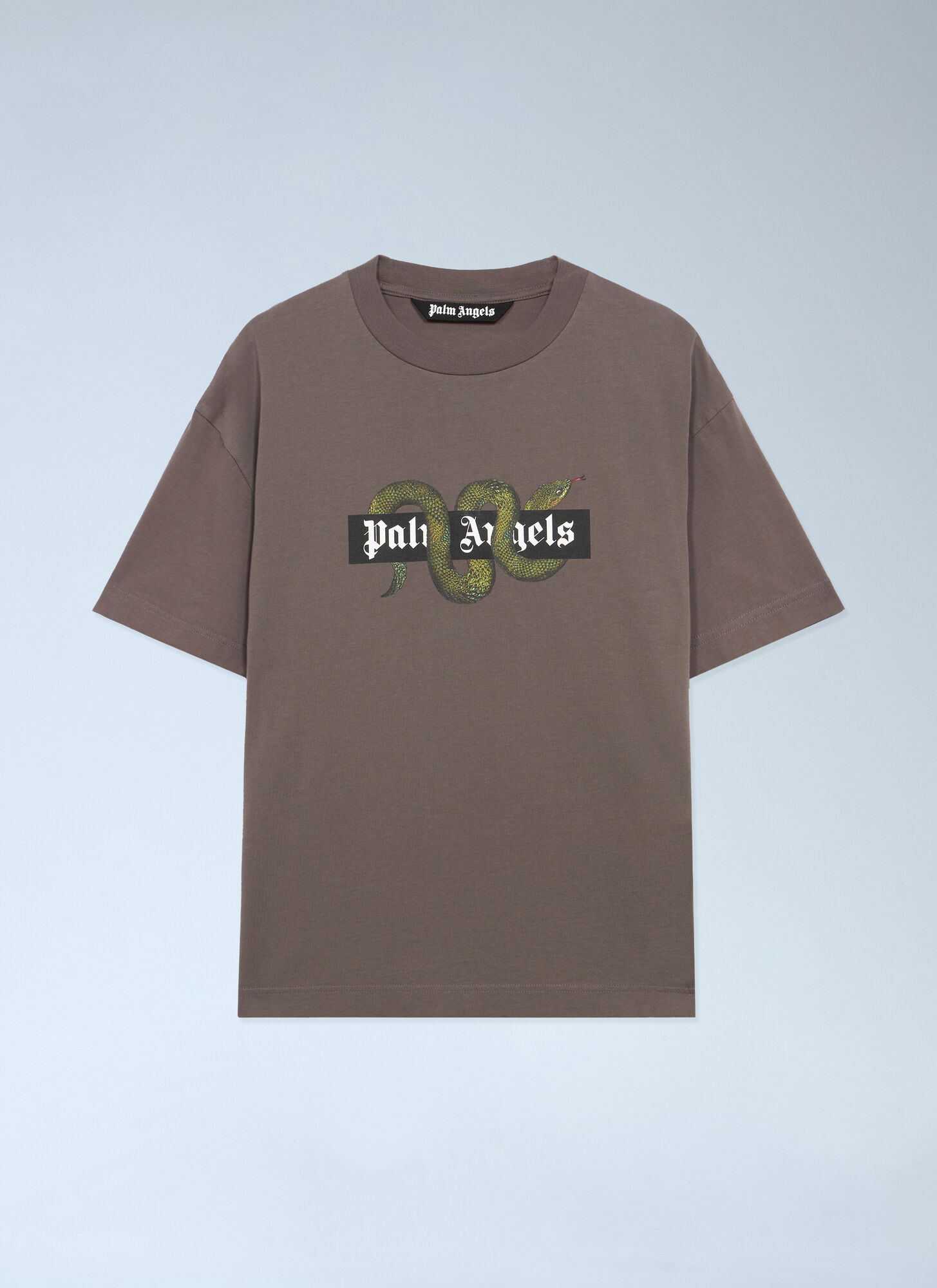 Palm Angels Men's Grey Snake Logo T-Shirt - Man T-Shirts Xxs