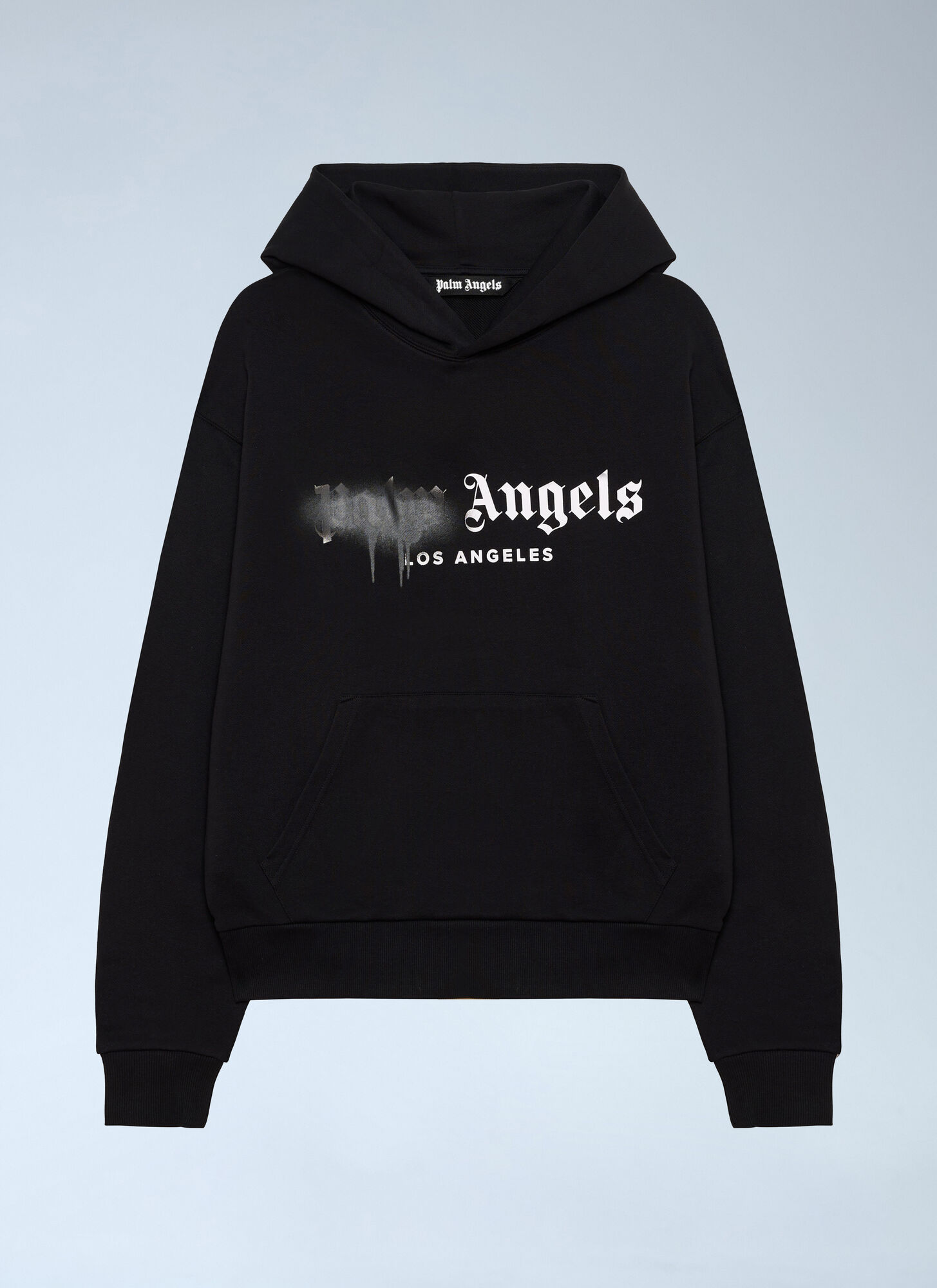 Palm Angels Men's Black Spray La Hooded Sweatshirt - Man Sweatshirts S