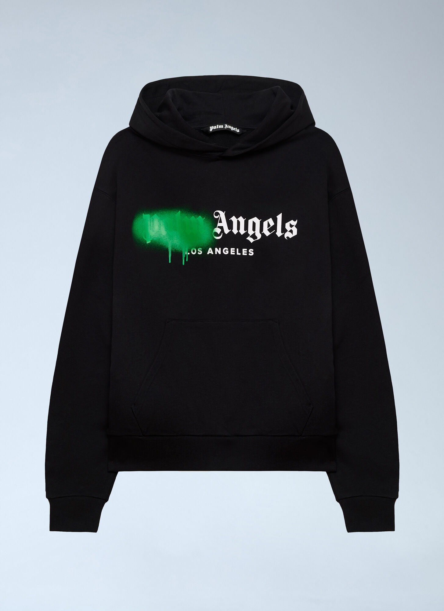 Palm Angels Men's Black Spray La Hooded Sweatshirt - Man Sweatshirts Xs