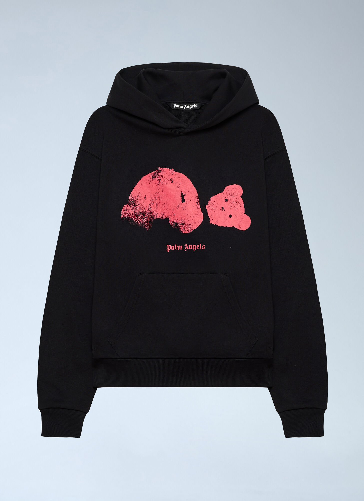Palm Angels Men's Black Spray Broken Bear Hooded Sweatshirt - Man Sweatshirts Xxs