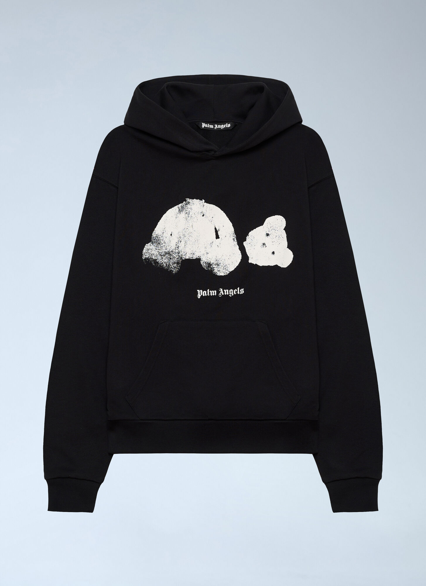 Palm Angels Men's Black Spray Broken Bear Hooded Sweatshirt - Man Sweatshirts Xxs