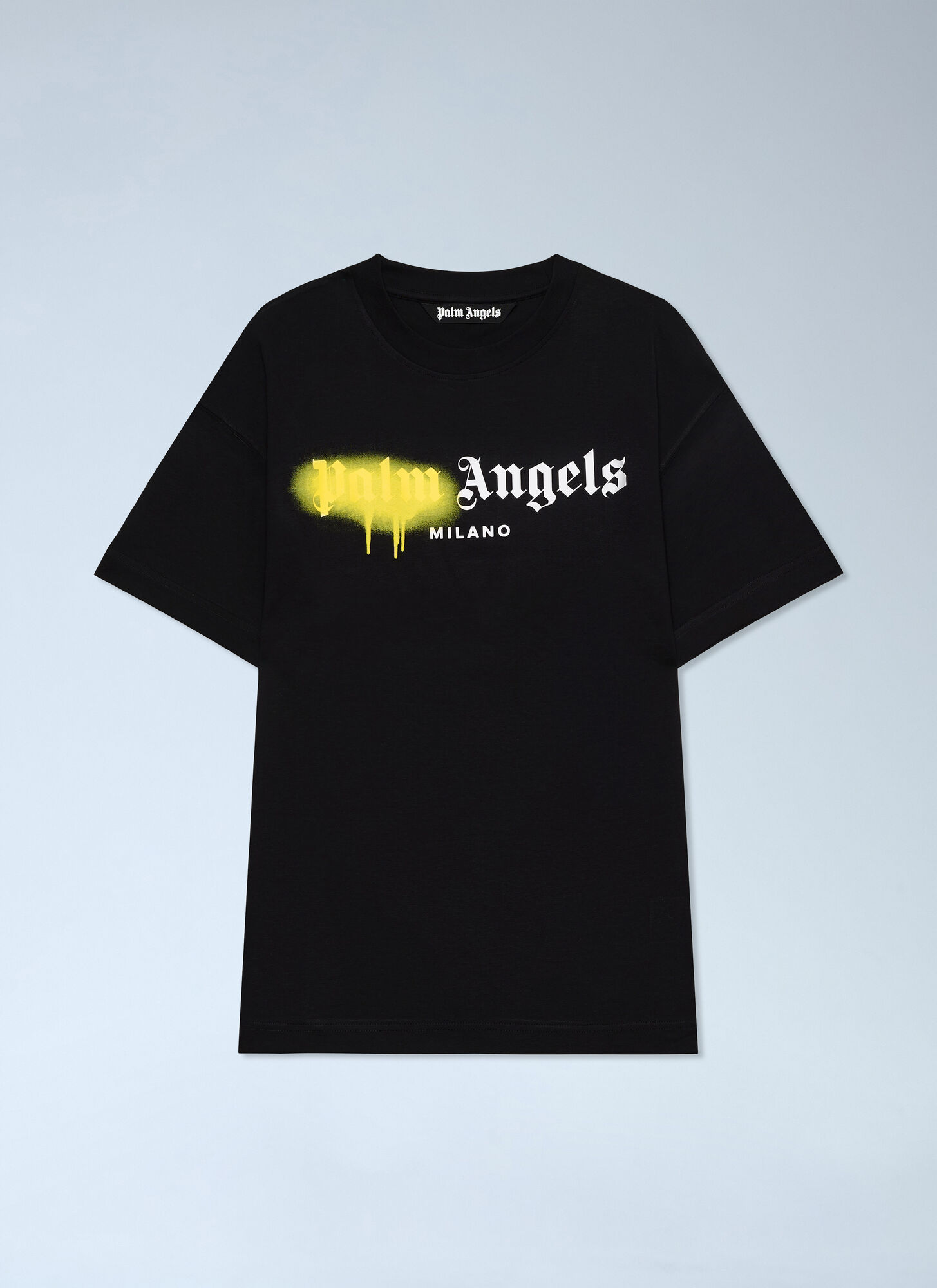 Palm Angels Men's Black Spray Milan T-Shirt - Man T-Shirts Xxs