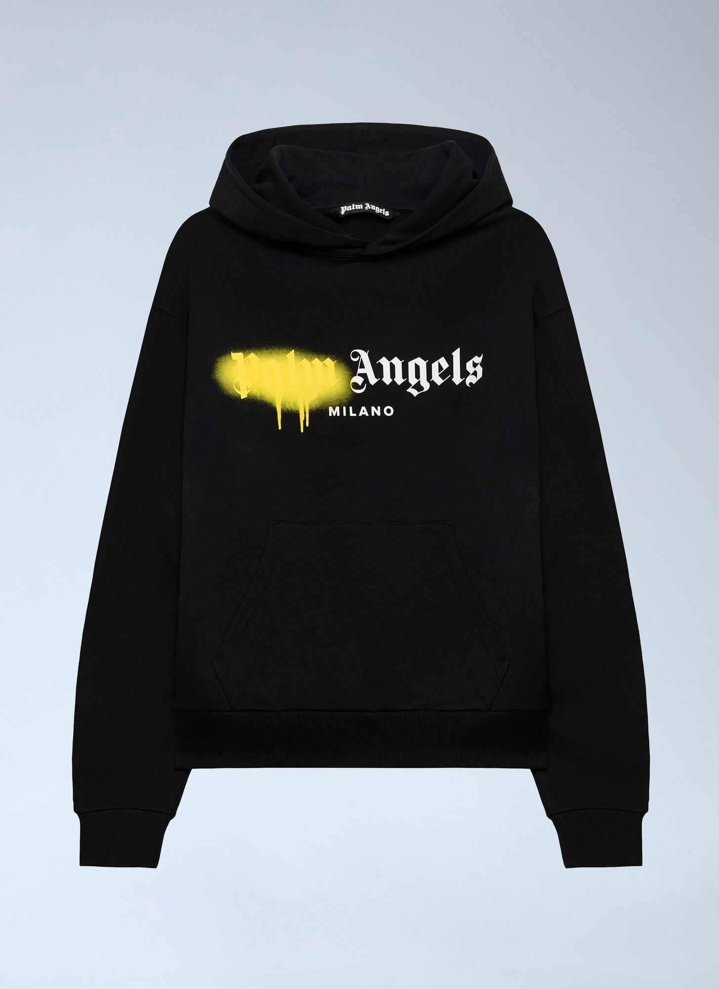 Palm Angels Men's Black Spray Milan Hooded Sweatshirt - Man Sweatshirts Xs