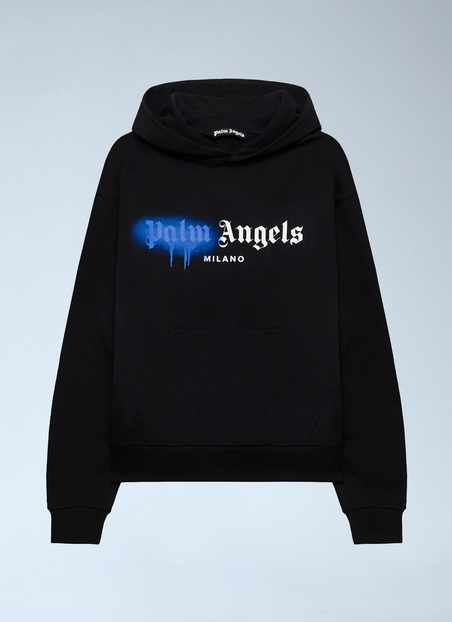 Palm Angels Men's Black Spray Milan Hooded Sweatshirt - Man Sweatshirts Xs