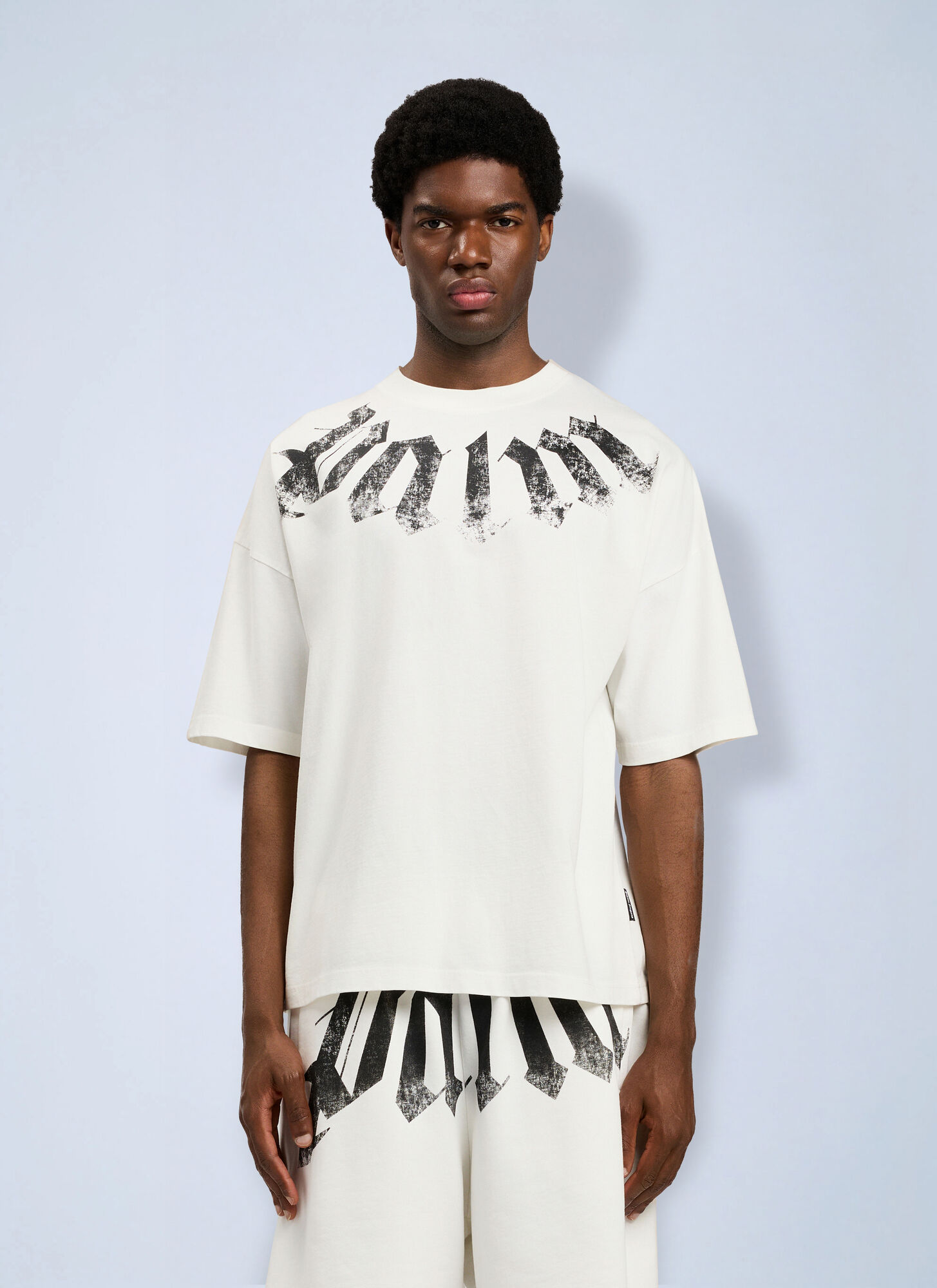 Palm Angels Big Neck Logo Loose T-shirt - Man T-shirts White Xl　パーム・エンジェルス ビッグネック ロゴ ルーズ T シャツ - 男性 T シャツ ホワイト XL Palm