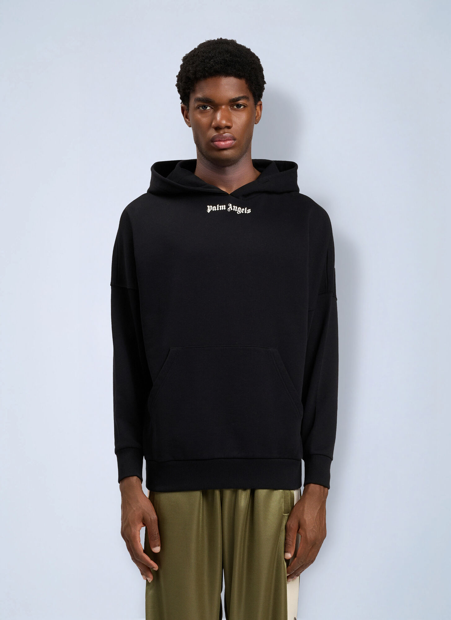 Palm Angels Classic Logo Over Hoodie - Man Sweatshirts Black L　パーム・エンジェルス クラシック ロゴ オーバー パーカー - マン スウェットシャツ ブラック L Palm