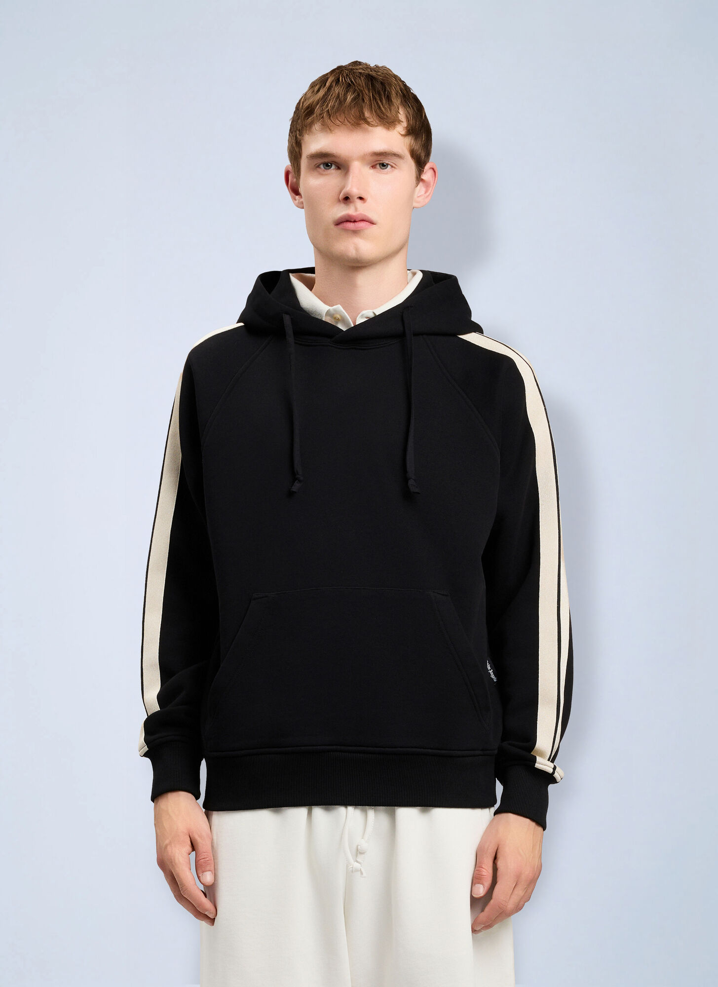 Palm Angels Men's Black Back Curved Logo Track Hoodie - Man Sweatshirts Xxl