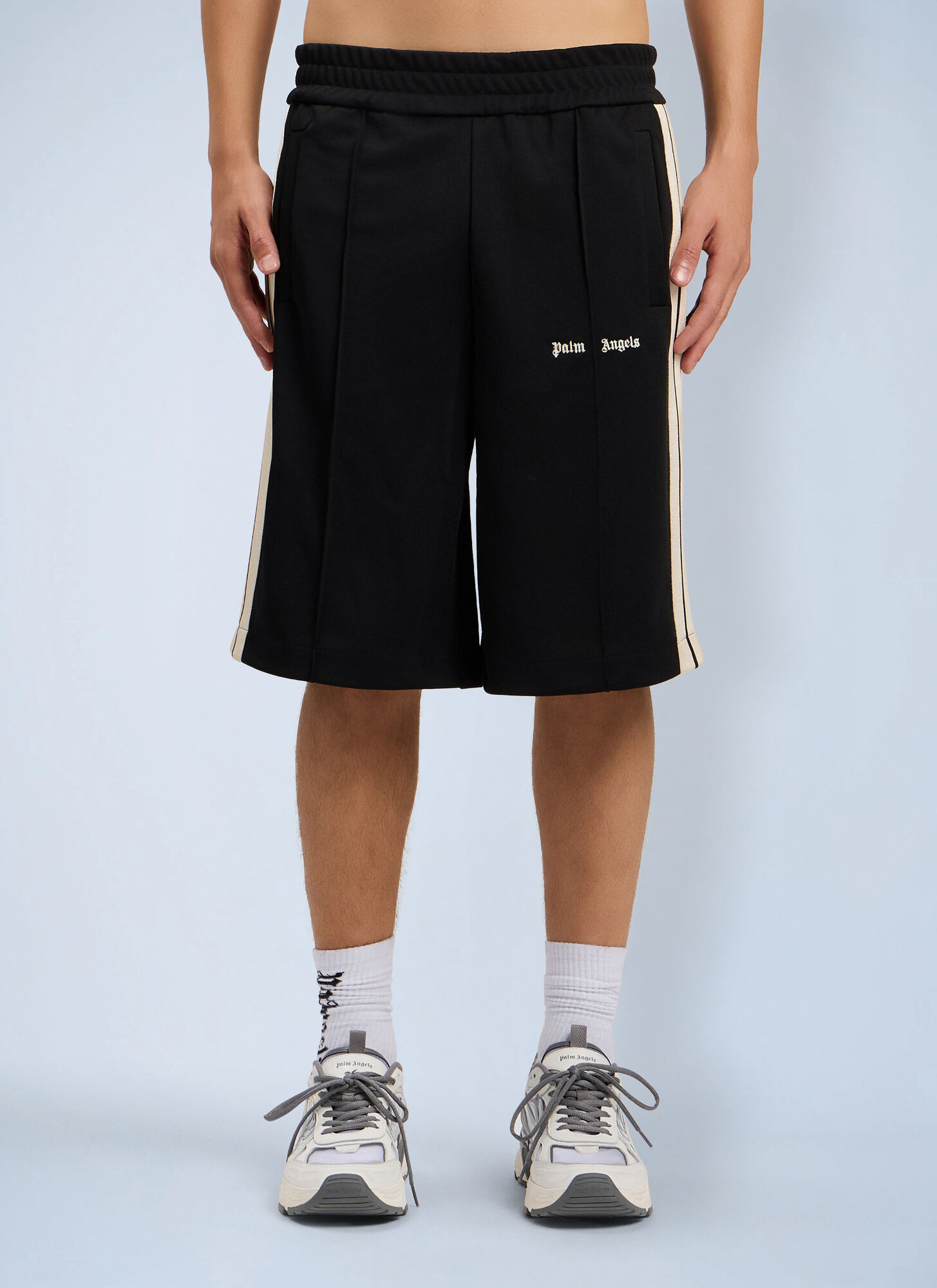 Palm Angels Black Classic Logo Track Shorts - Mann Shorts Xxs