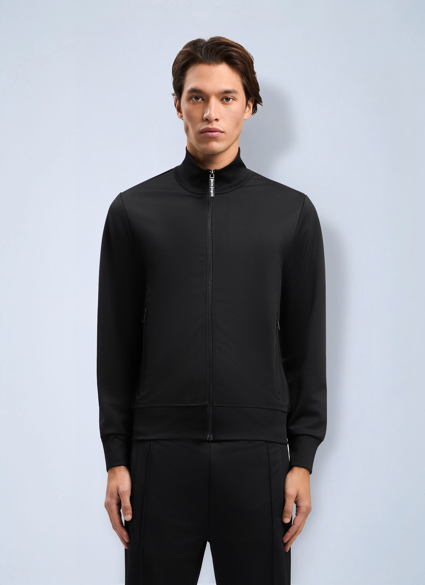 Palm Angels Curved Logo Track Jacket - Man Jackets Black M　パーム エンジェルス カーブ ロゴ トラック ジャケット - メンズ ジャケット ブラック M Palm