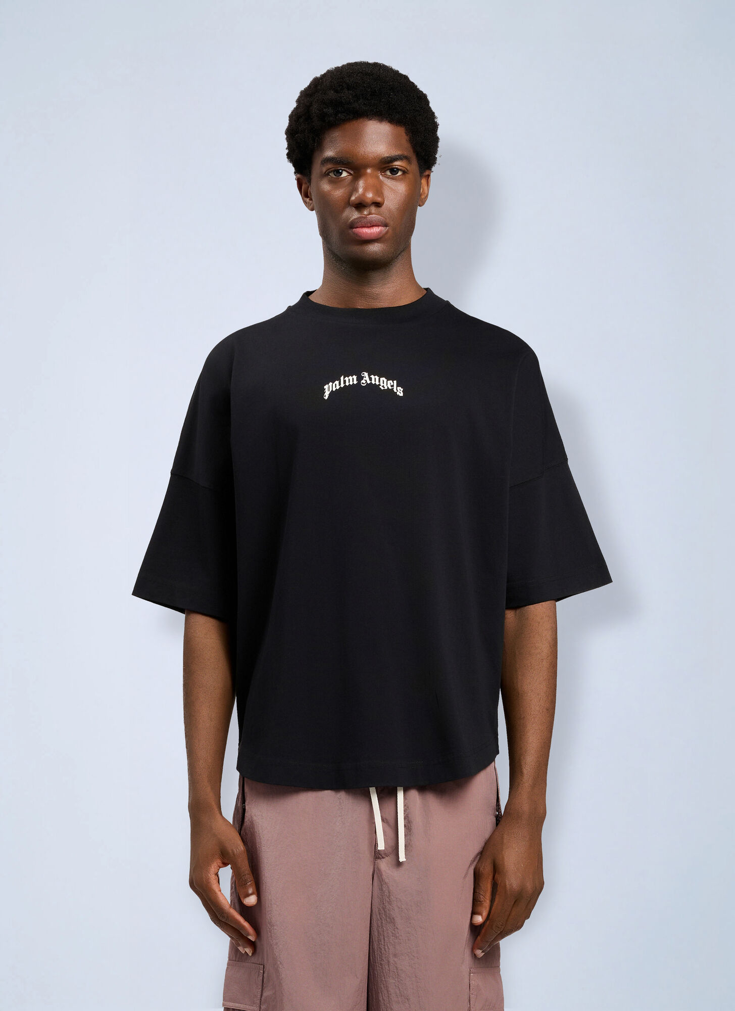 Palm Angels Classic Logo Over T-shirt - Man T-shirts Black M　パーム・エンジェルス クラシック ロゴ オーバー T シャツ - 男性 T シャツ ブラック M Palm