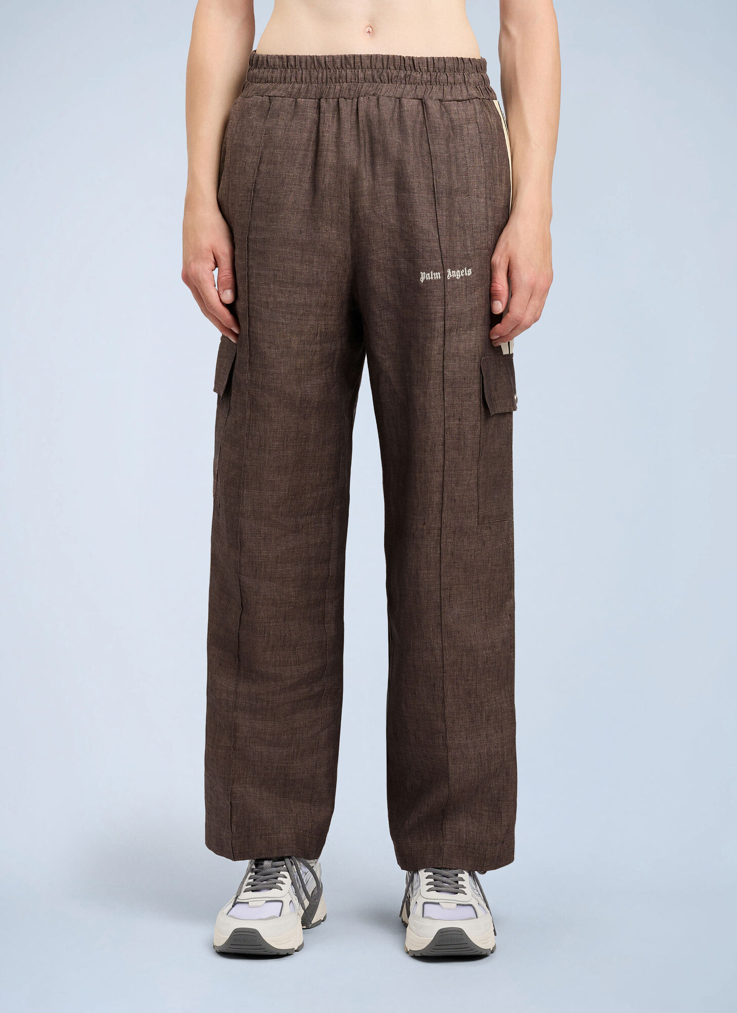 Palm Angels Classic Logo Track Pants - Man Pants Brown It - 48　Palm Angels クラシック ロゴ トラック パンツ - マン パンツ ブラウン It - 48 Palm
