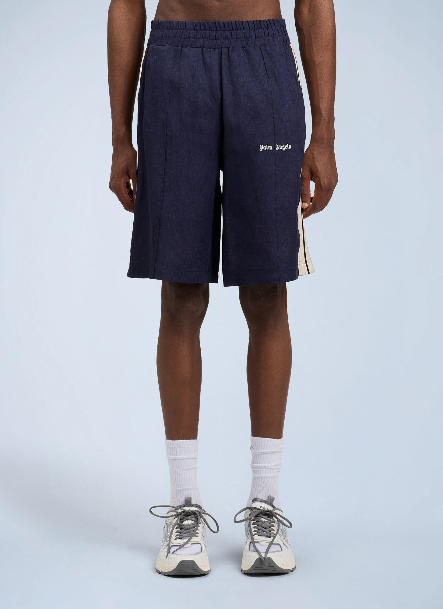 Palm Angels Classic Logo Track Shorts - Man Shorts Blue It - 46　Palm Angels クラシック ロゴ トラック ショーツ - マン ショーツ ブルー IT - 46 Palm