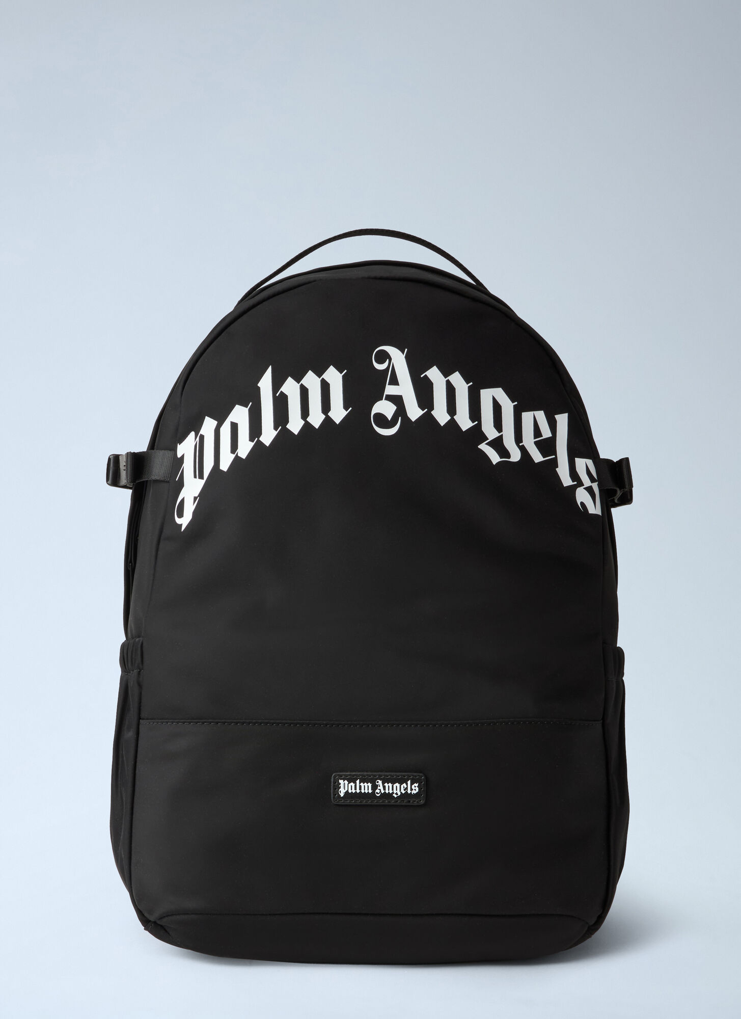 Palm Angels Curved Logo Backpack - Man Backpacks Black One Size　Palm Angels カーブ ロゴ バックパック - 男性用バックパック ブラック フリー サイズ Palm