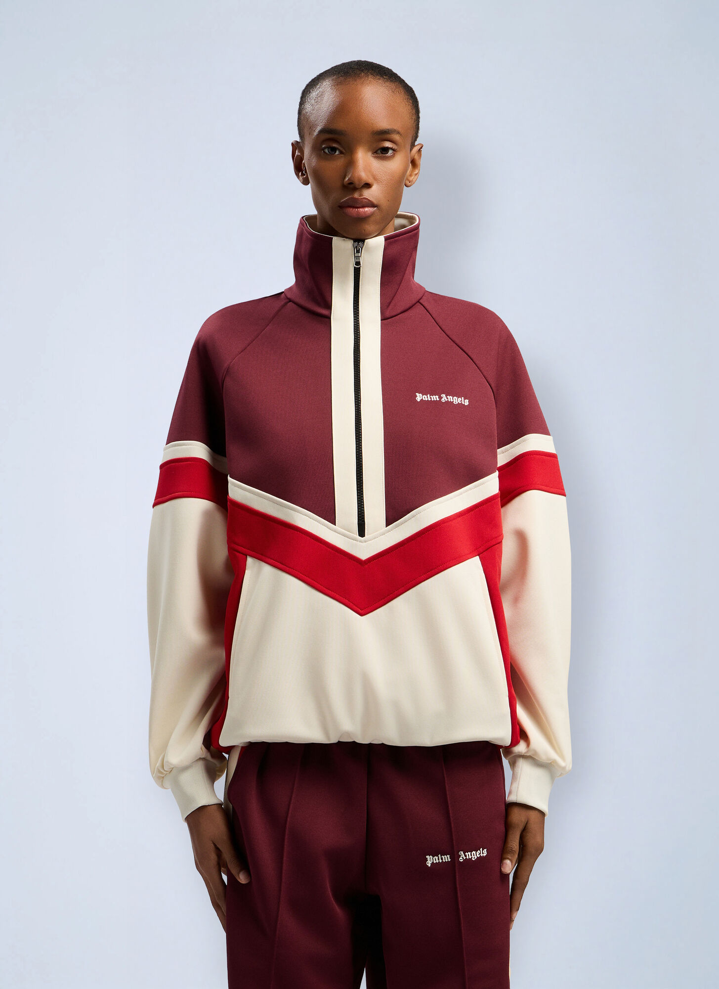 Palm Angels Women's Bordeaux Anorak Track Jacket - Woman Jackets Xxs
