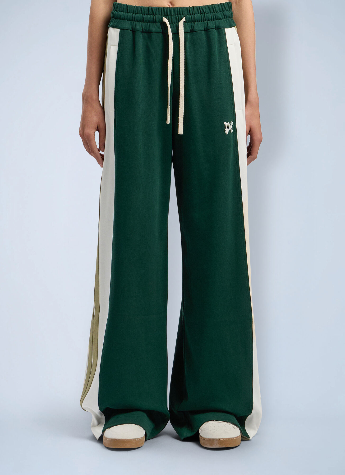 Palm Angels Women's Dark Green Monogram Track Pants - Woman Track Pants Xs