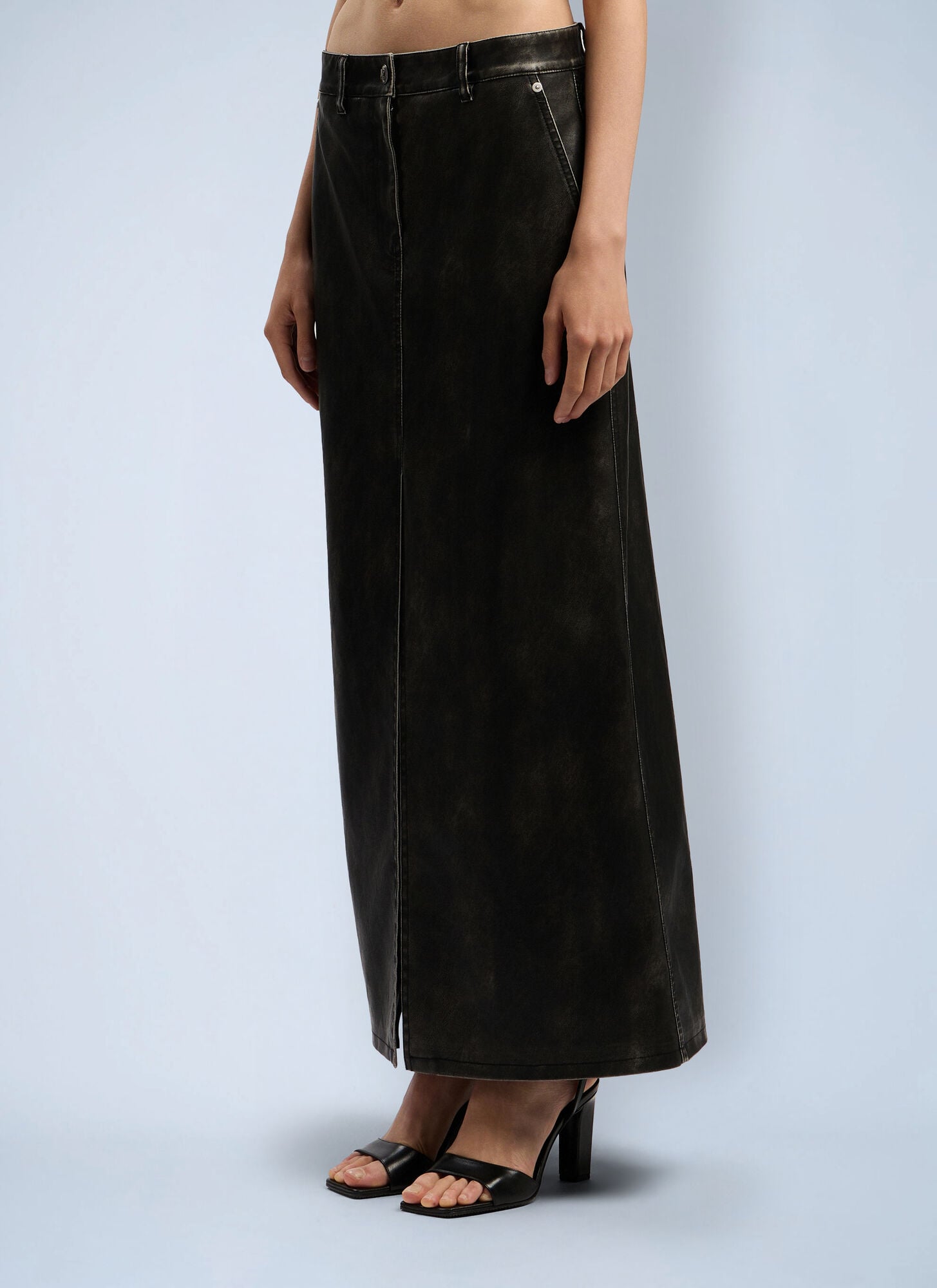  Palm Angels Palm Angels Curved Logo Coated Long Skirt - Frau Röcke Grey It - 38 