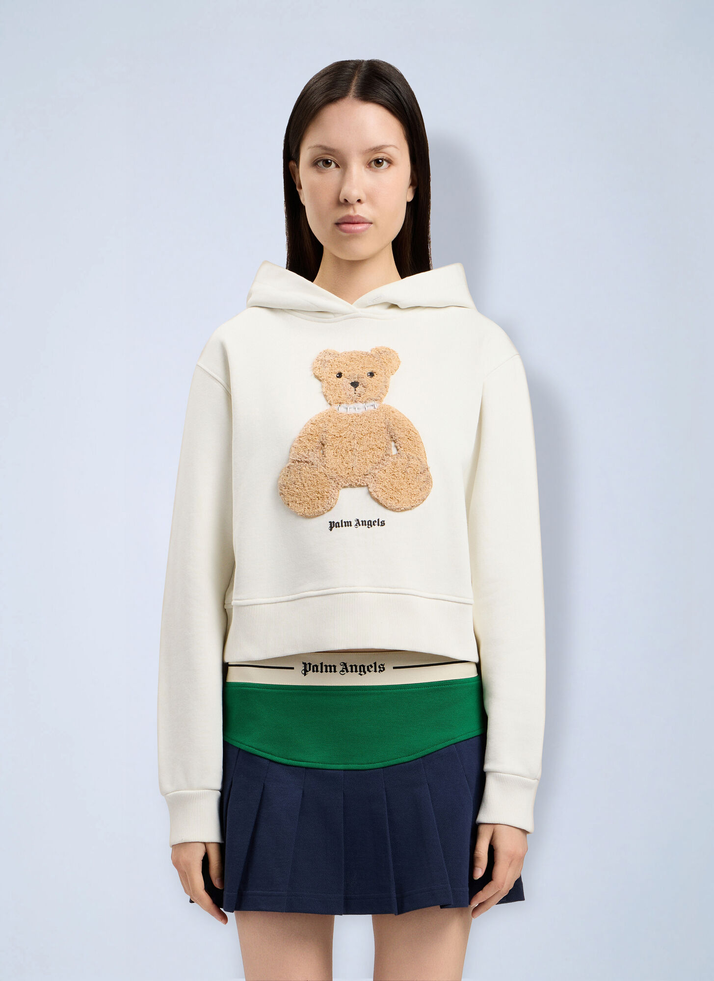 Palm Angels Bear Fitted Hoodie - Woman Sweatshirts White L　パーム・エンジェルス ベア フィット パーカー - 女性 スウェットシャツ ホワイト L Palm