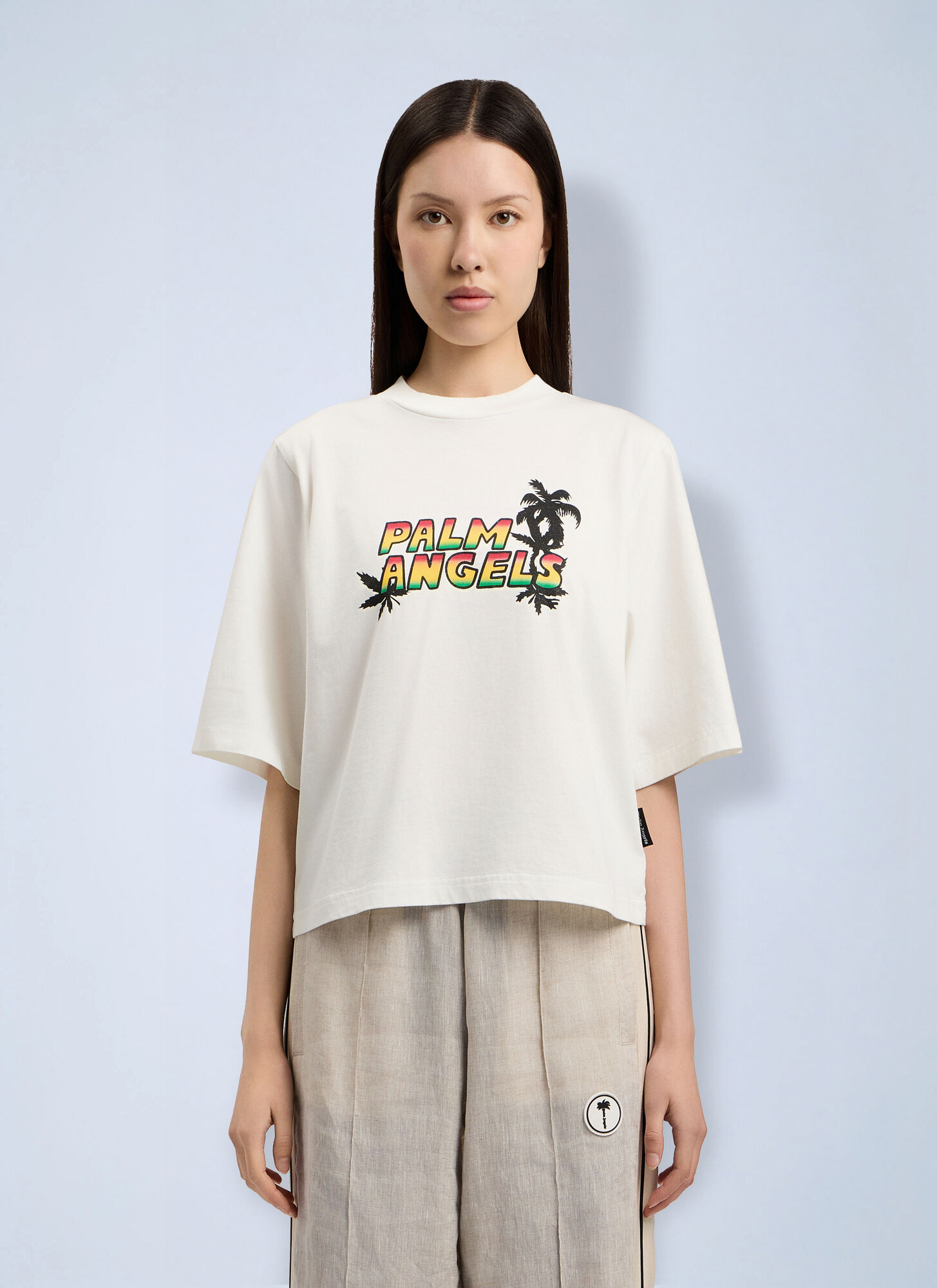 Palm Angels Sunset Graphic Boxy T-shirt - Woman T-shirts White M　パーム・エンジェルス サンセット グラフィック ボクシー T シャツ - 女性 T シャツ ホワイト M Palm