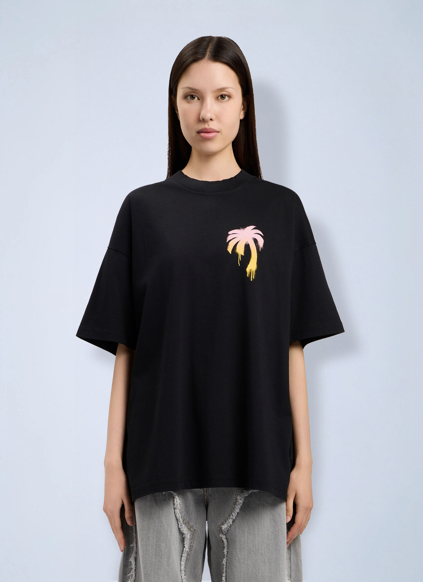 Palm Angels I Love Pa Loose T-shirt - Woman T-shirts Black Xxs　パーム・エンジェルス I Love Pa ルーズ T シャツ - 女性 T シャツ ブラック Xxs Palm