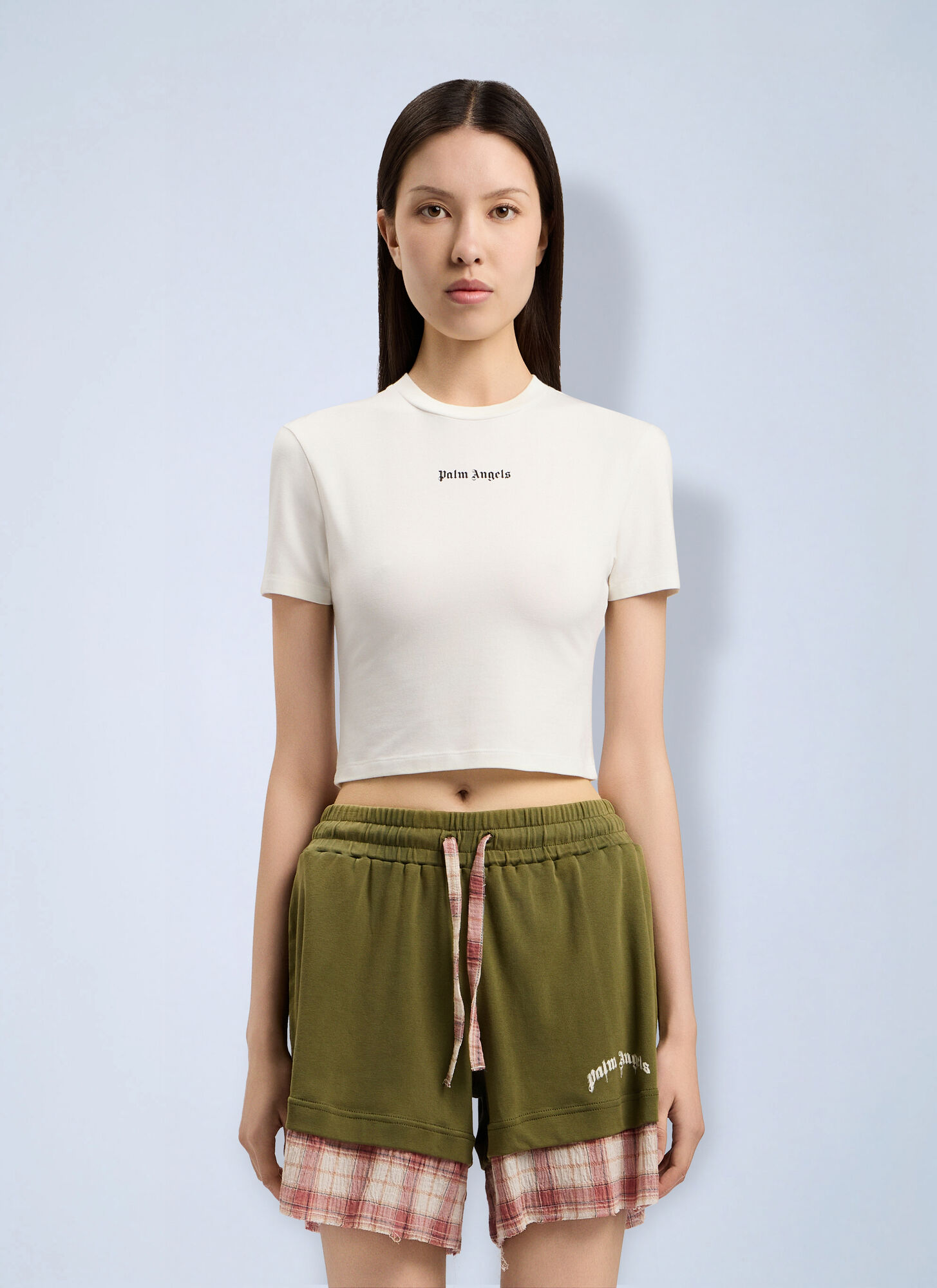 Palm Angels Women's White Classic Logo Baby T-Shirt - Woman T-Shirts L