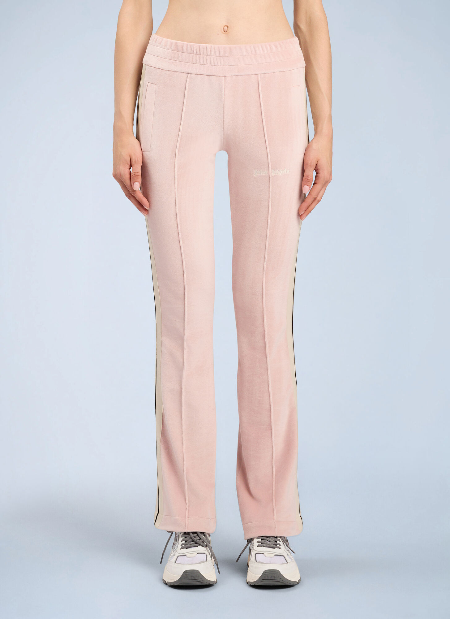 Palm Angels Logo Flare Chenille Track Pants - Woman Track Pants Pink Xs　パーム・エンジェルス ロゴ フレア シェニール トラック パンツ - ウィメンズ トラック パンツ ピンク Xs Palm