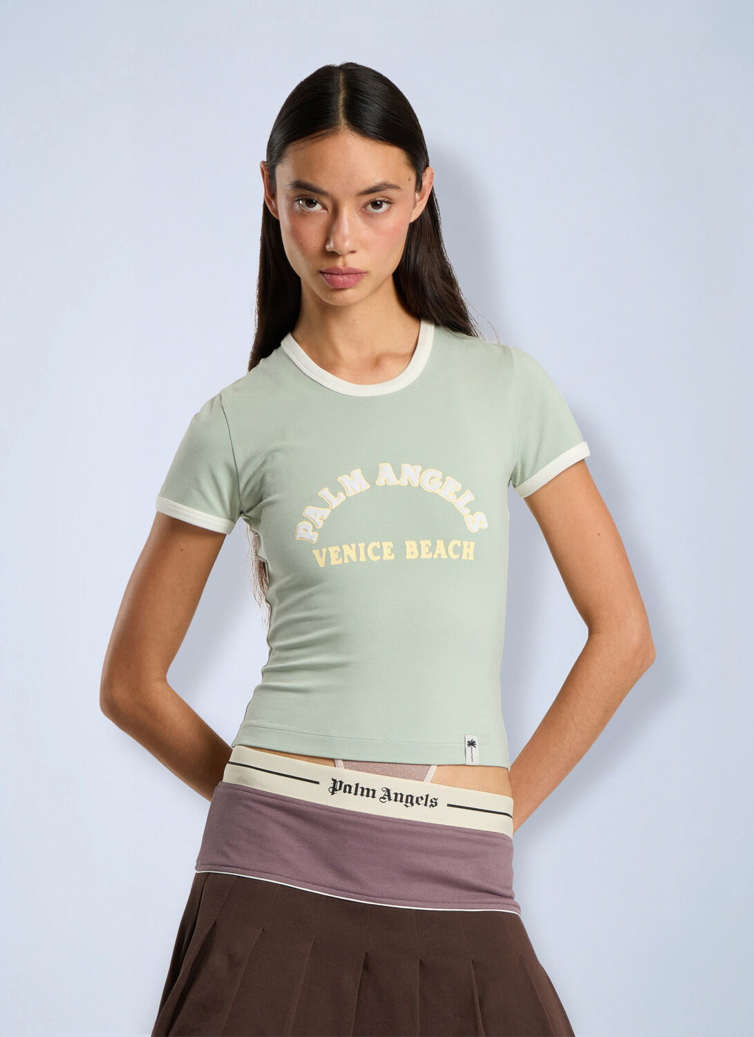 Palm Angels Cali Vibes Vintage Slim T-shirt - Woman T-shirts Green L
