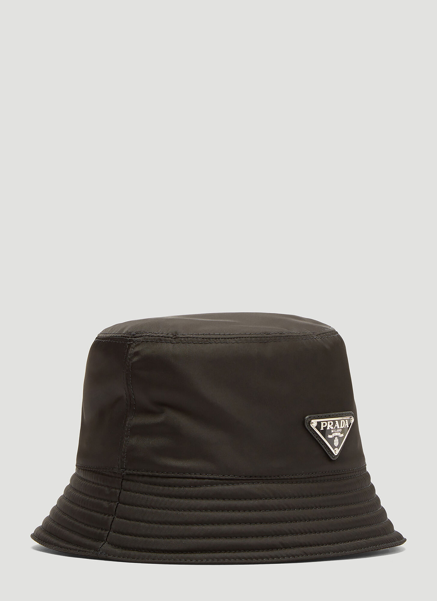  Prada Prada Nylon Logo Bucket Hat - Mann Hats Black L 