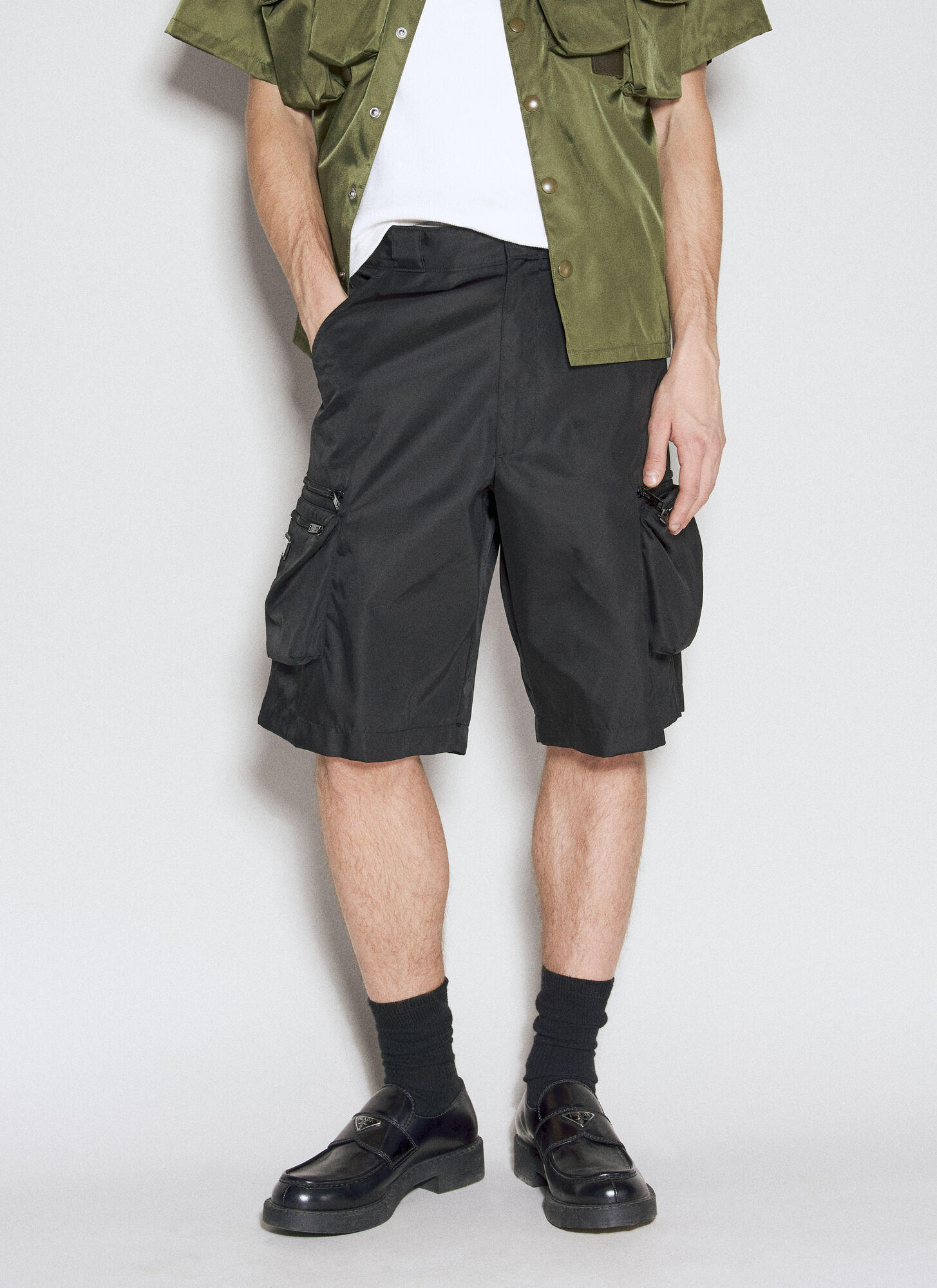 Prada Men's Black Re-Nylon Bermuda Shorts - Man Shorts Xxl